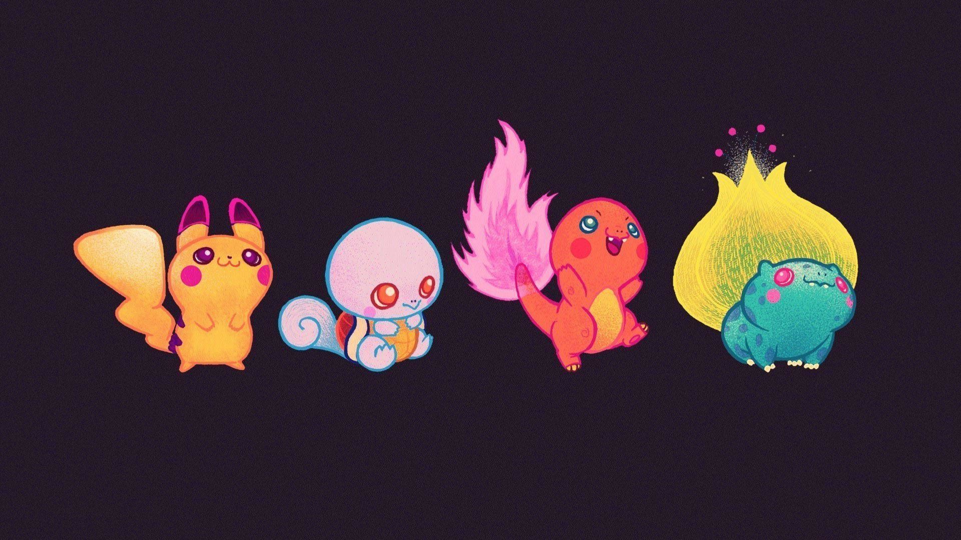Pikachu, Squirtle, Charmander, Bulbasaur, Pokémon, Full HD 1080p, sfondo desktop