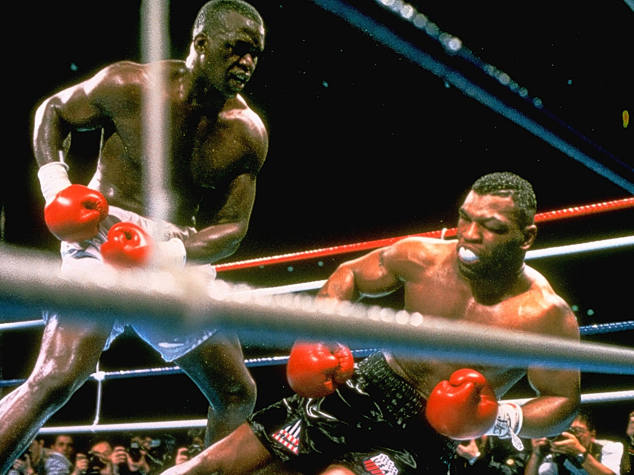 Mike Tyson, Buster Douglas, Knockdown, Ring, Incontro, Full HD, sfondo per iPad e tablet
