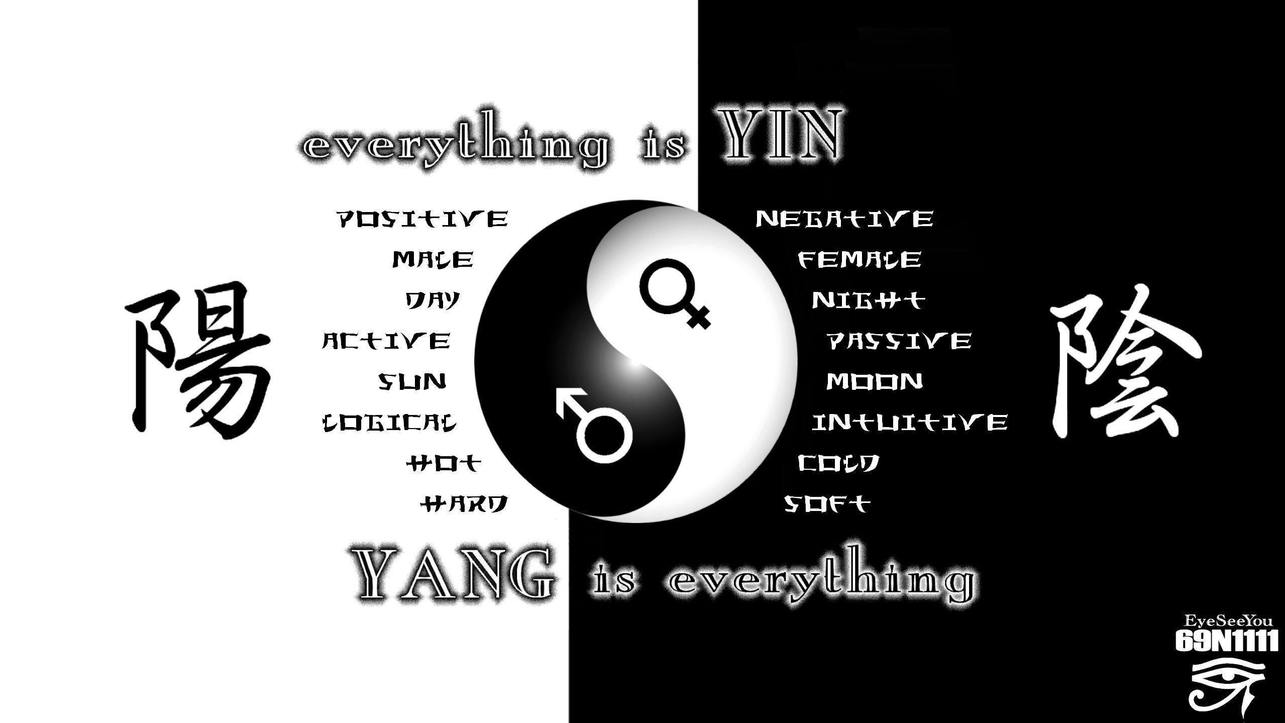 Yin e yang, Caratteri cinesi, Bianco e nero, Tipografia, Full HD, sfondo Windows 11