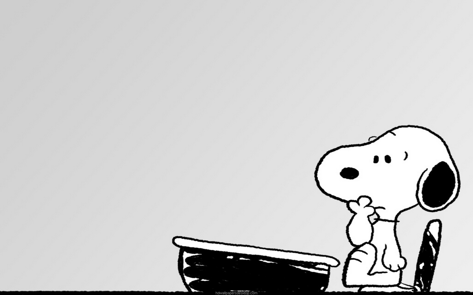 Snoopy, Fumetto, Bianco e nero, Full HD, sfondo desktop