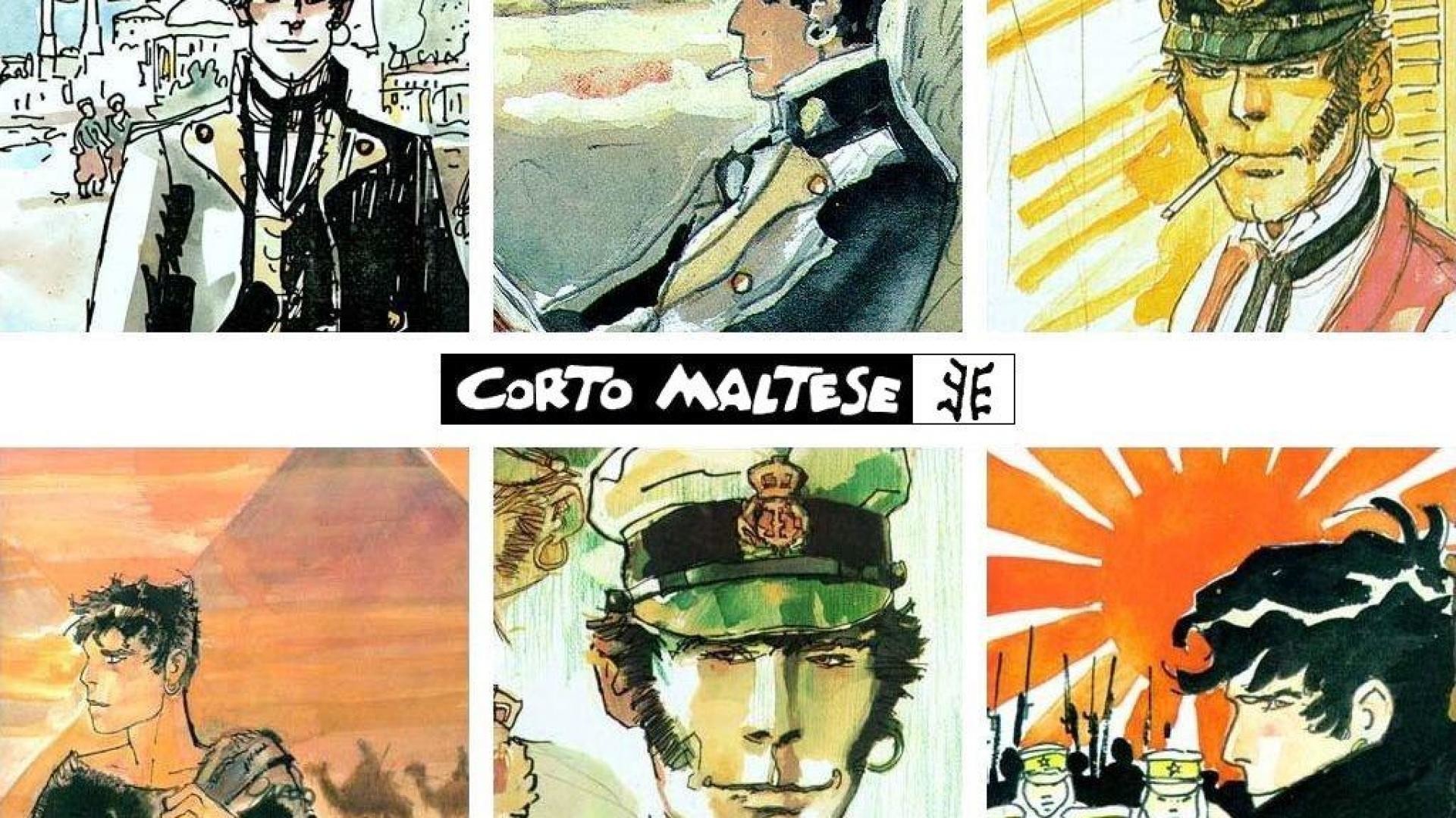 Corto Maltese, Hugo Pratt, Collage, Fumetto, Acquerello, Full HD, wallpaper per portatile