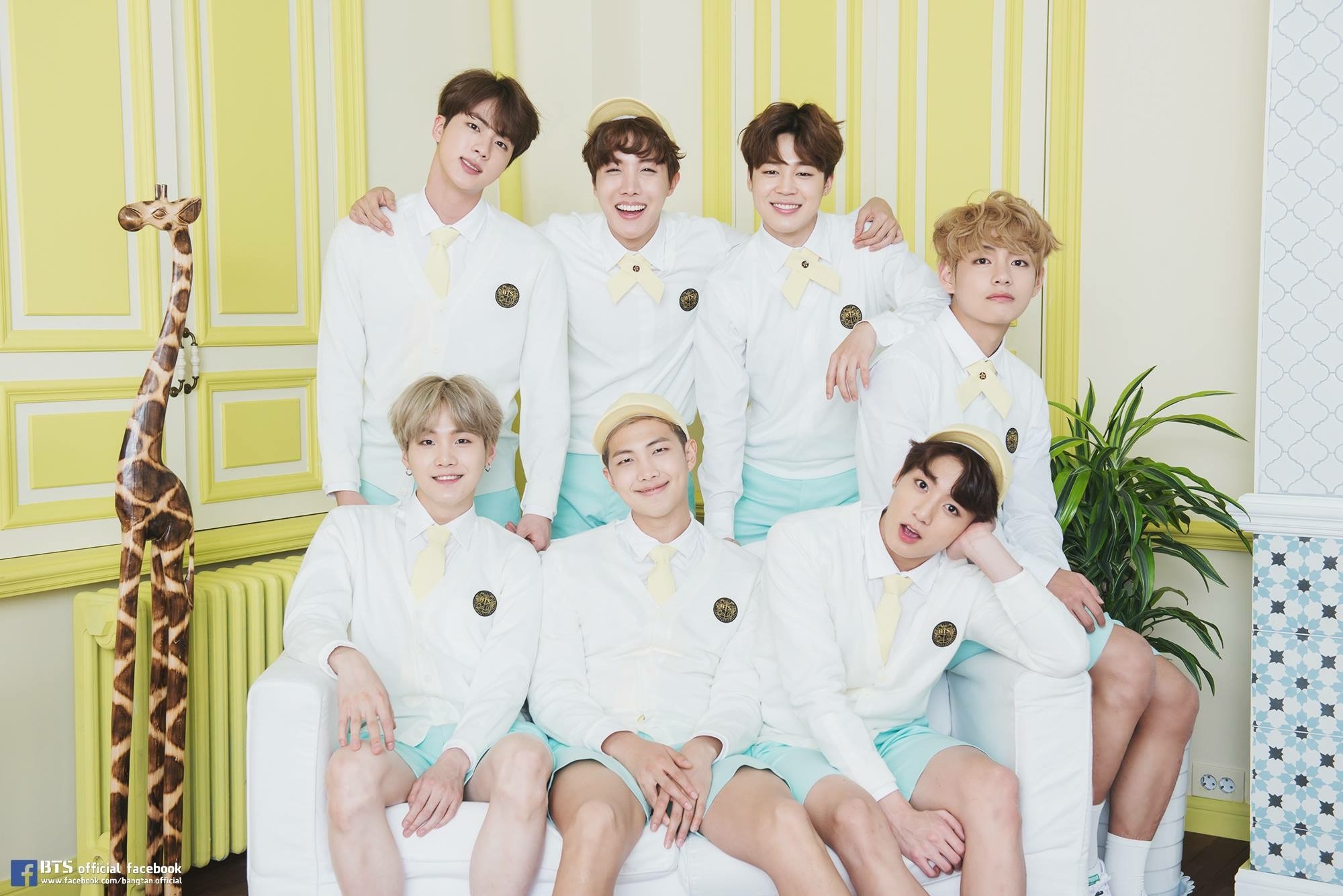 BTS, Abiti bianchi, Gruppo, Giallo, Full HD, sfondo per portatile