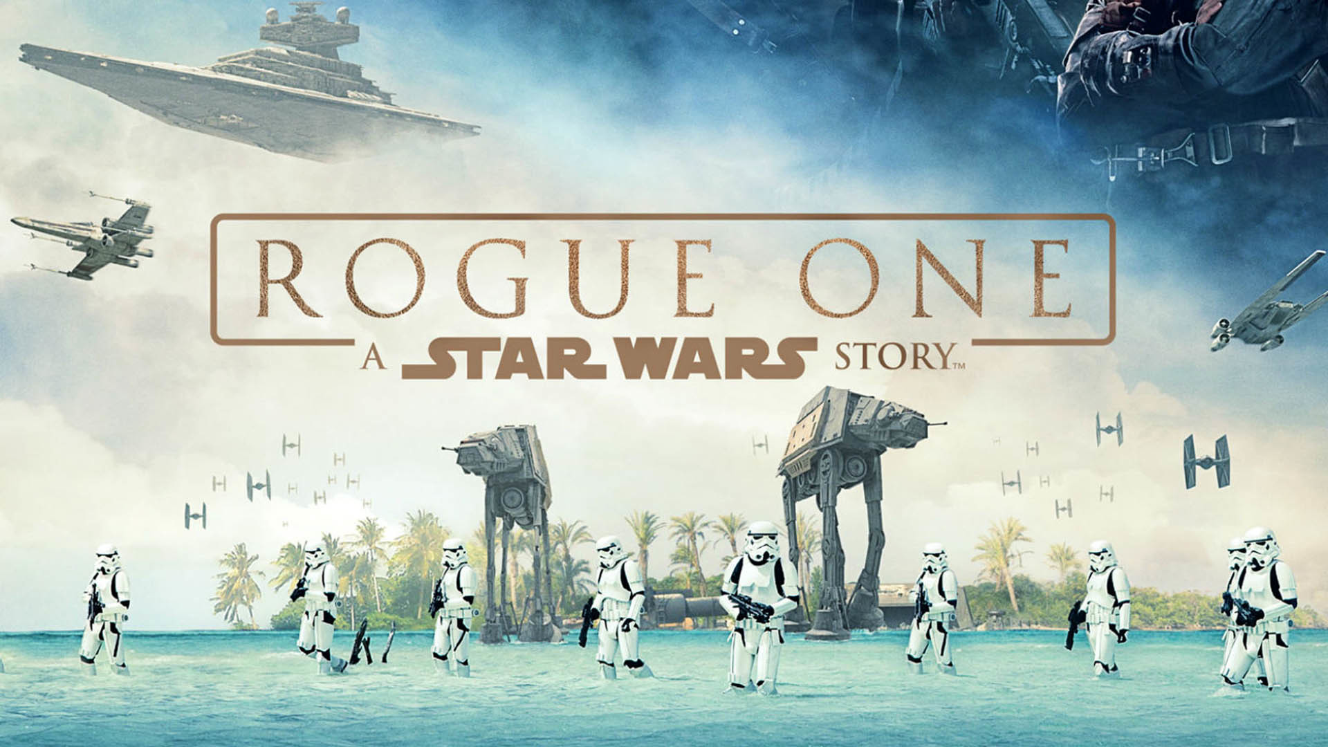 Rogue One: A Star Wars Story, AT-ACT, Stormtrooper, Scarif, Logo, sfondo per portatile