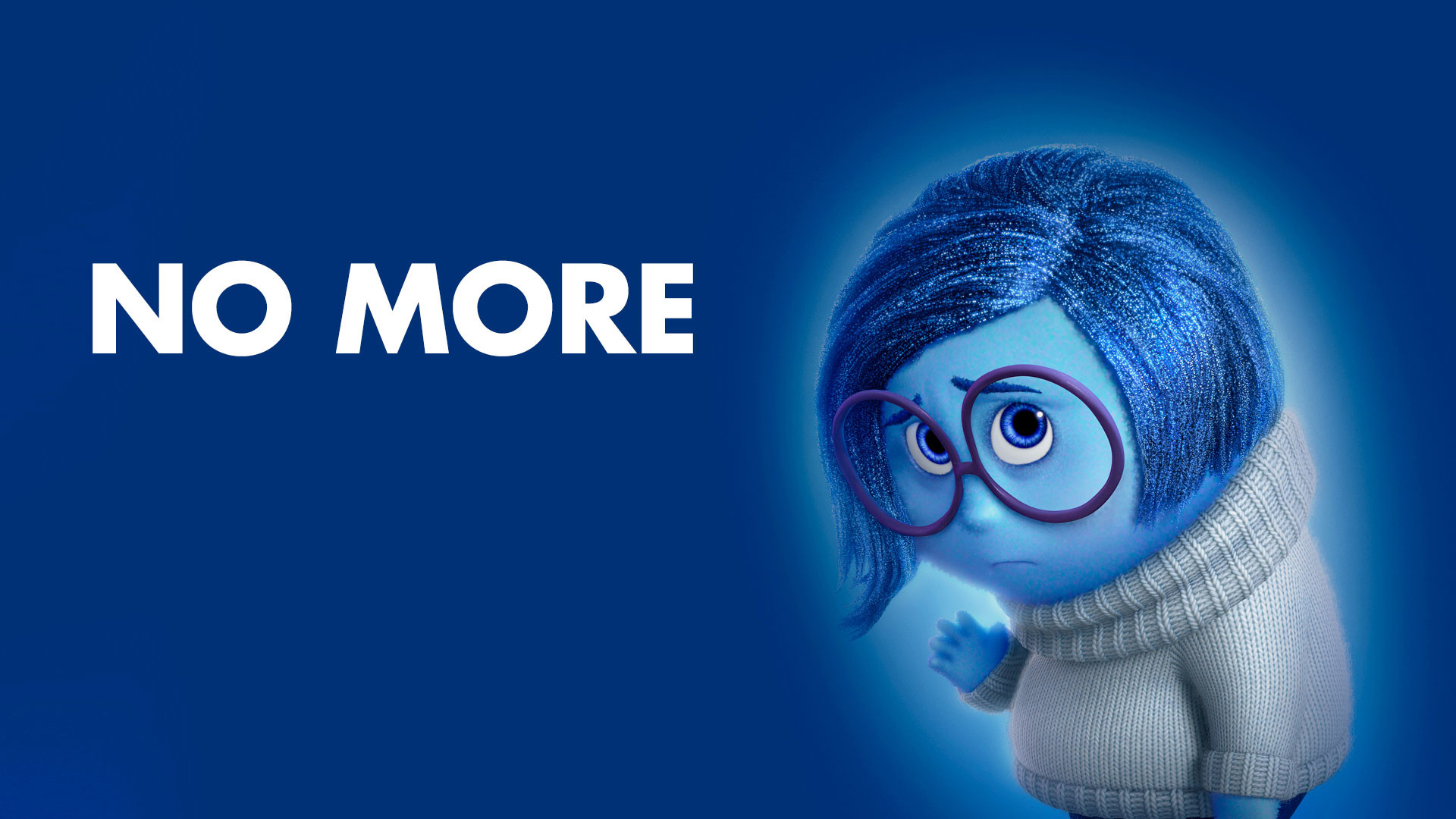Tristezza, Inside Out, Pixar, Sfondo blu, wallpaper iPhone