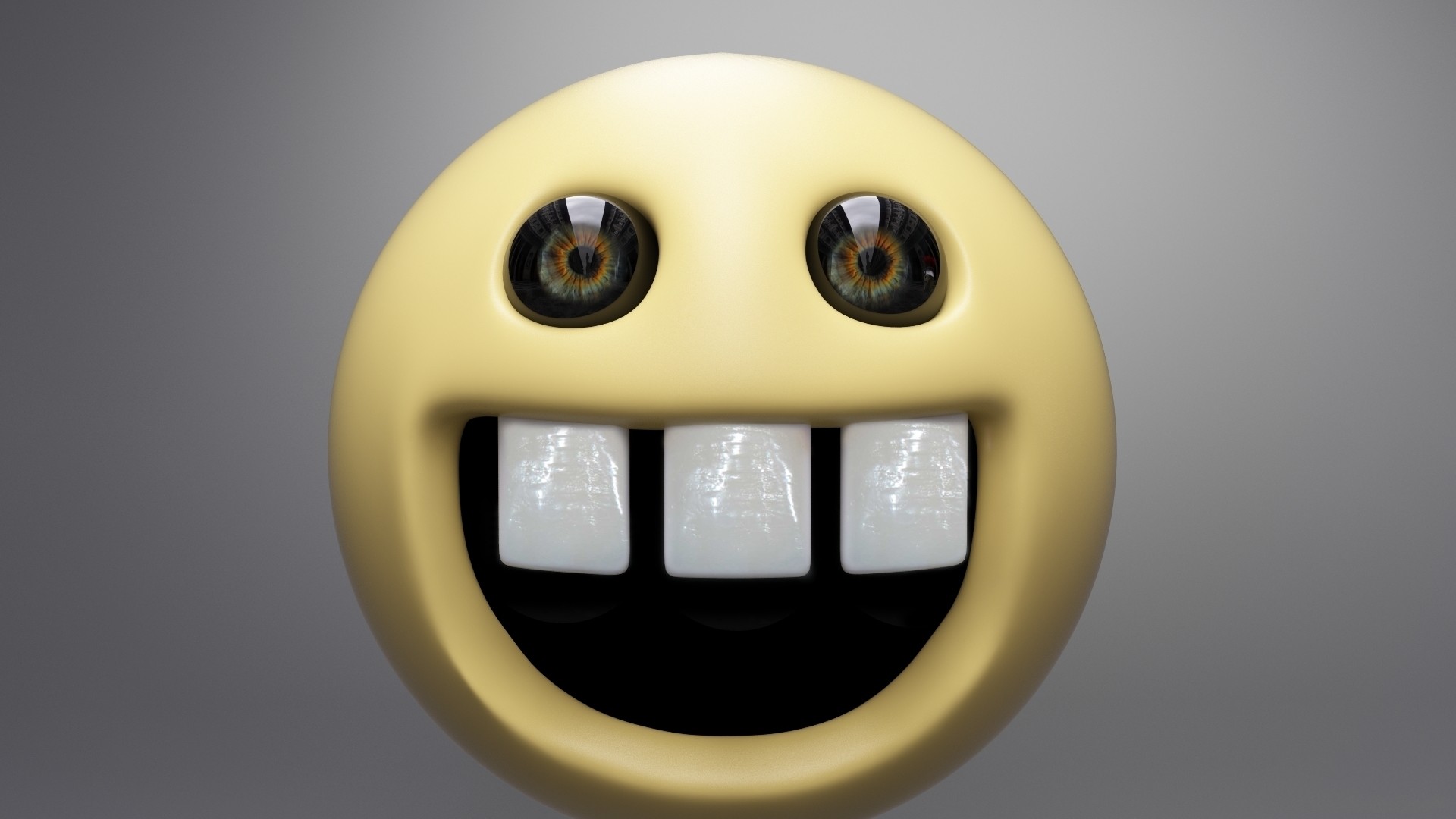 Smile, Faccina, Denti, Rendering 3D, Full HD 1080p, sfondo desktop