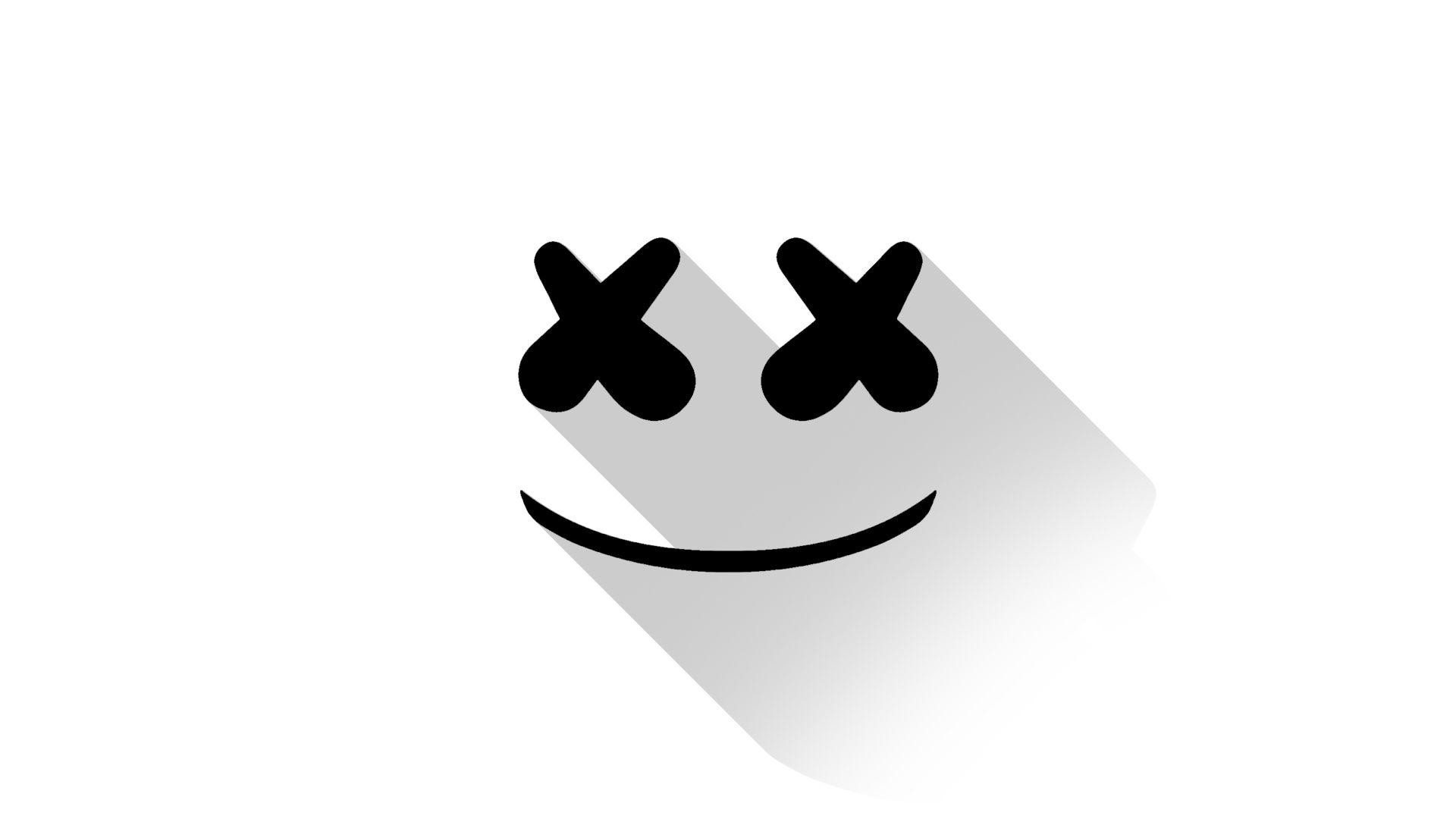 Marshmello, Logo, Sfondo bianco, 16:9 Full HD, wallpaper widescreen