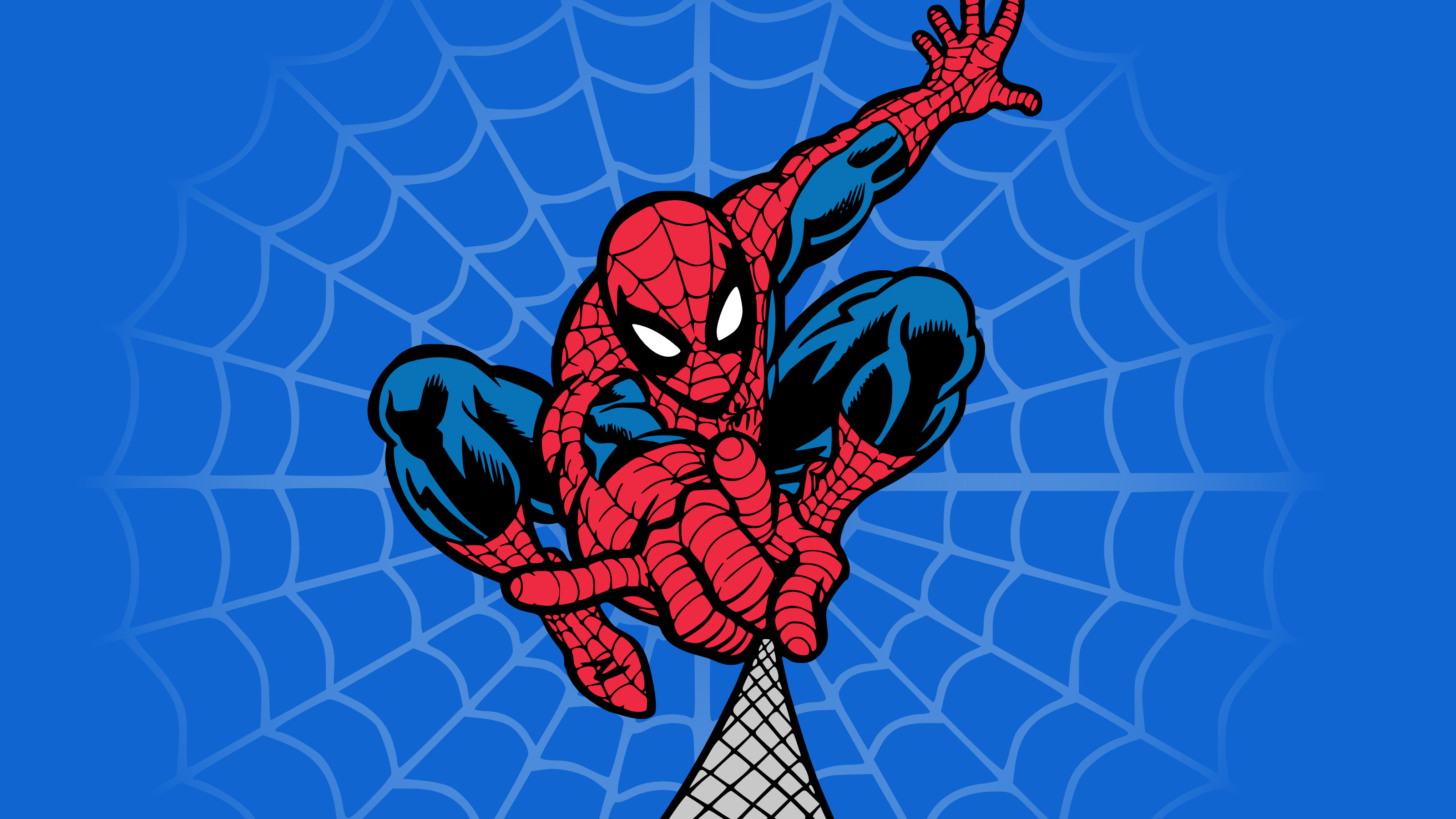 Spider-Man, Fumetto, Ragnatela, Blu, 2K, sfondo Windows 11