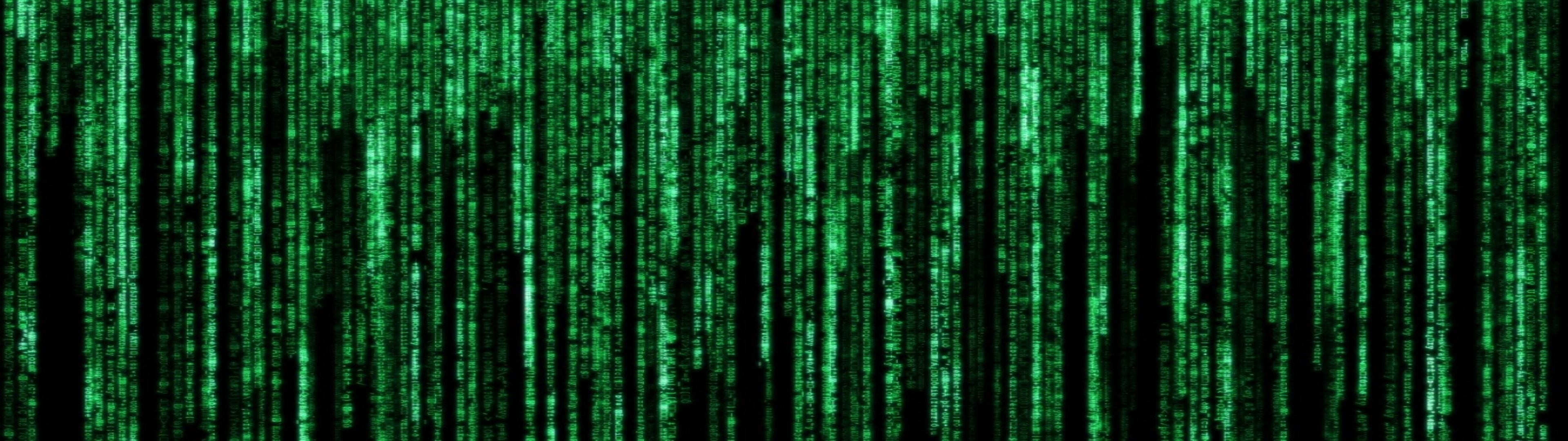 Matrix, Codice digitale, Verde, 32:9 Full HD, sfondo widescreen