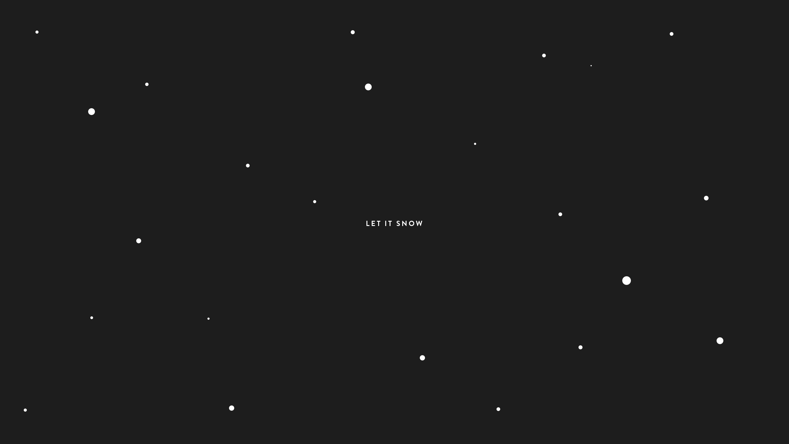 Let It Snow, Stelle, Sfondo nero, Minimalista, 2K, wallpaper per portatile