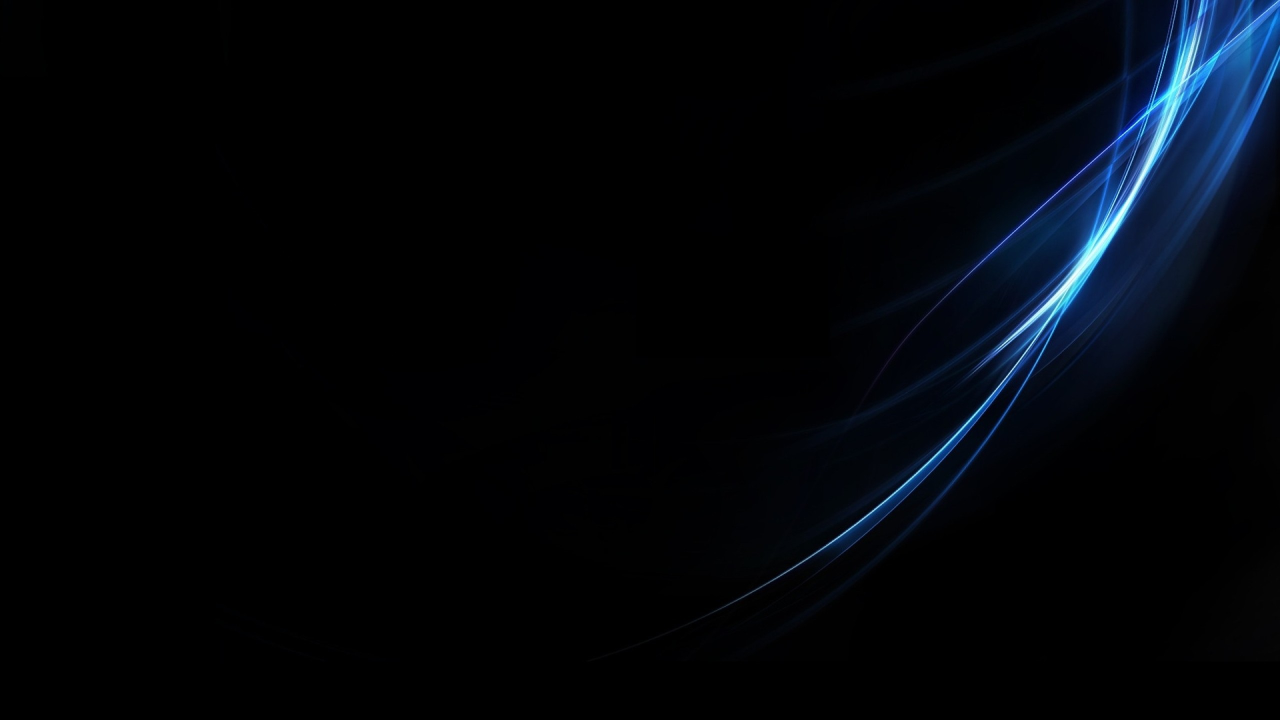 Onda di luce, Sfondo nero, Blu, Minimalista, 2K, wallpaper Windows 8.1