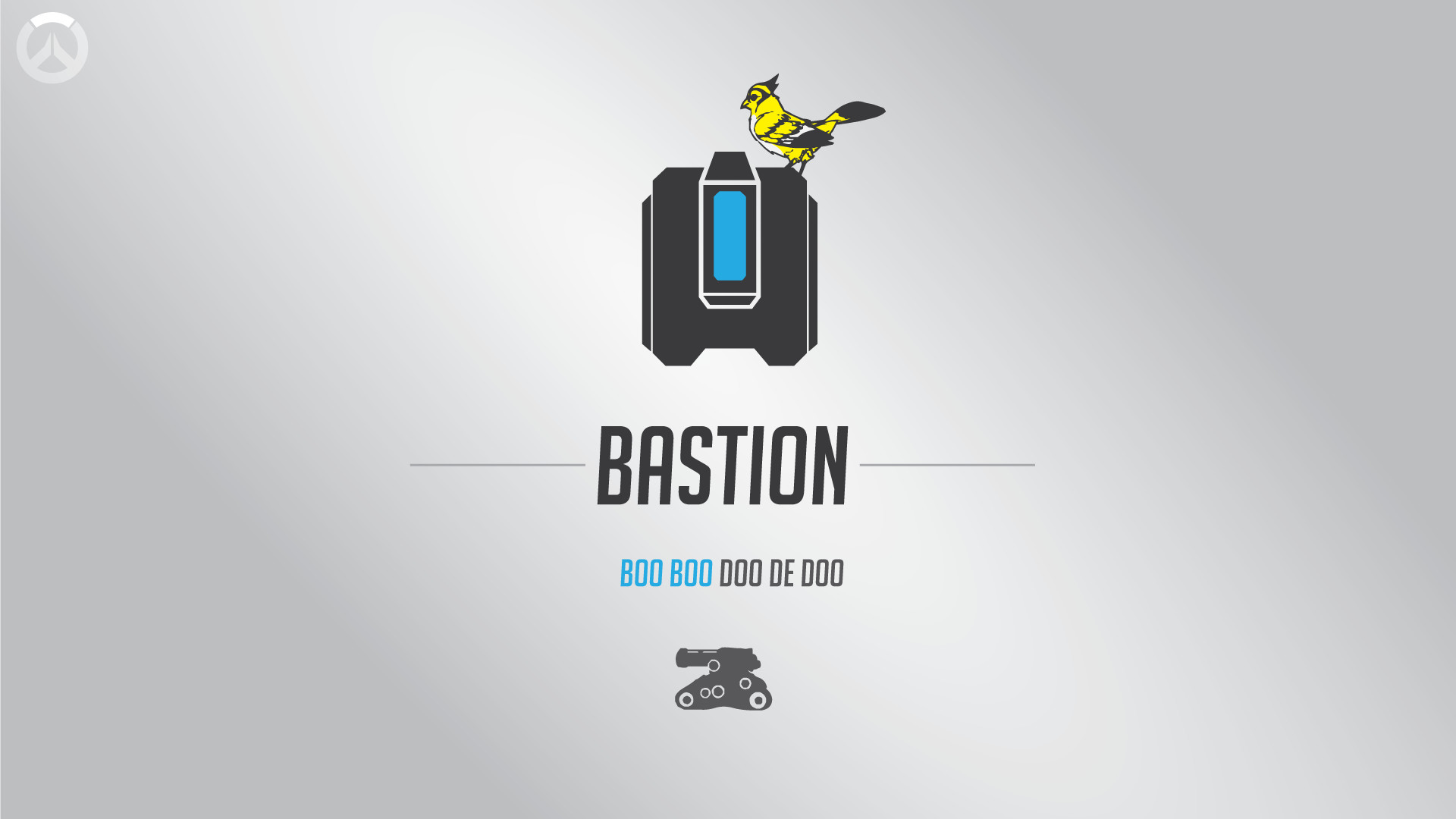 Overwatch, Bastion, Ganymede, Sfondo grigio, Full HD, wallpaper per computer