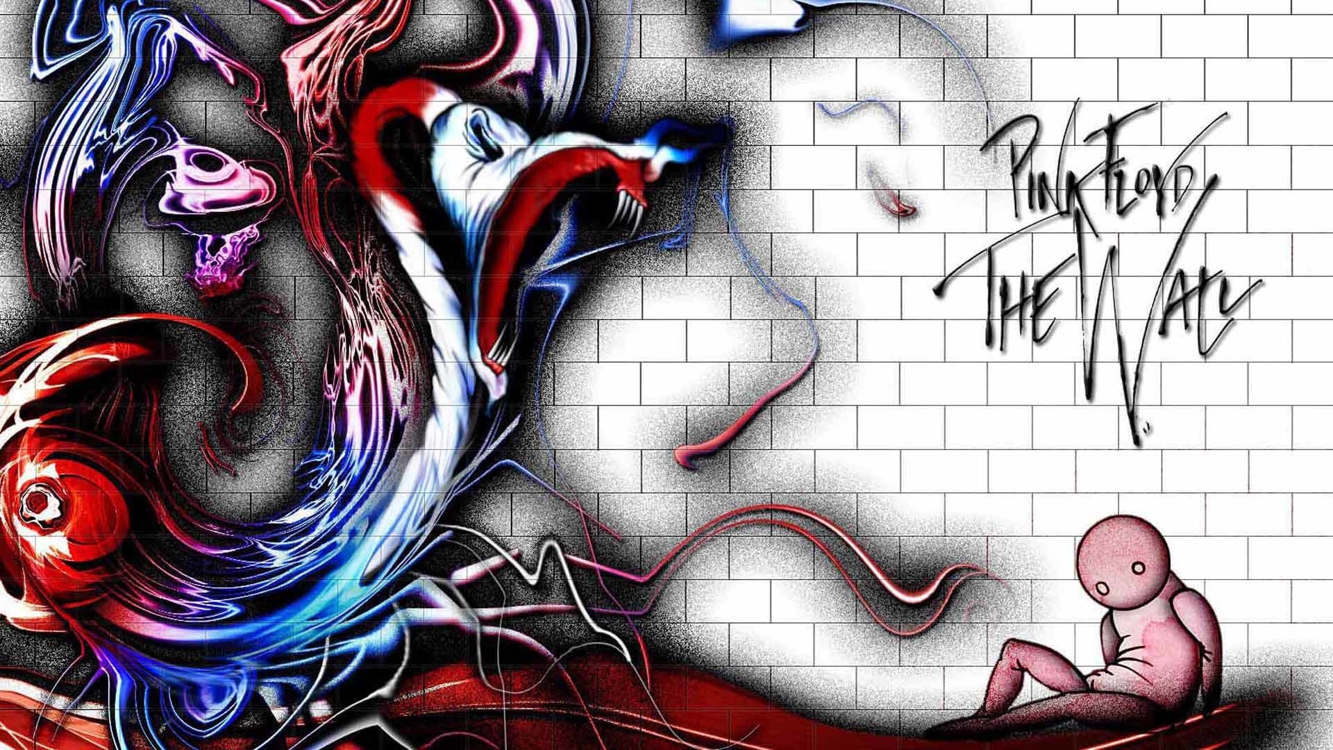 Pink Floyd, The Wall, Muro di mattoni, Arte psichedelica, Rock, Full HD 1080p, sfondo desktop