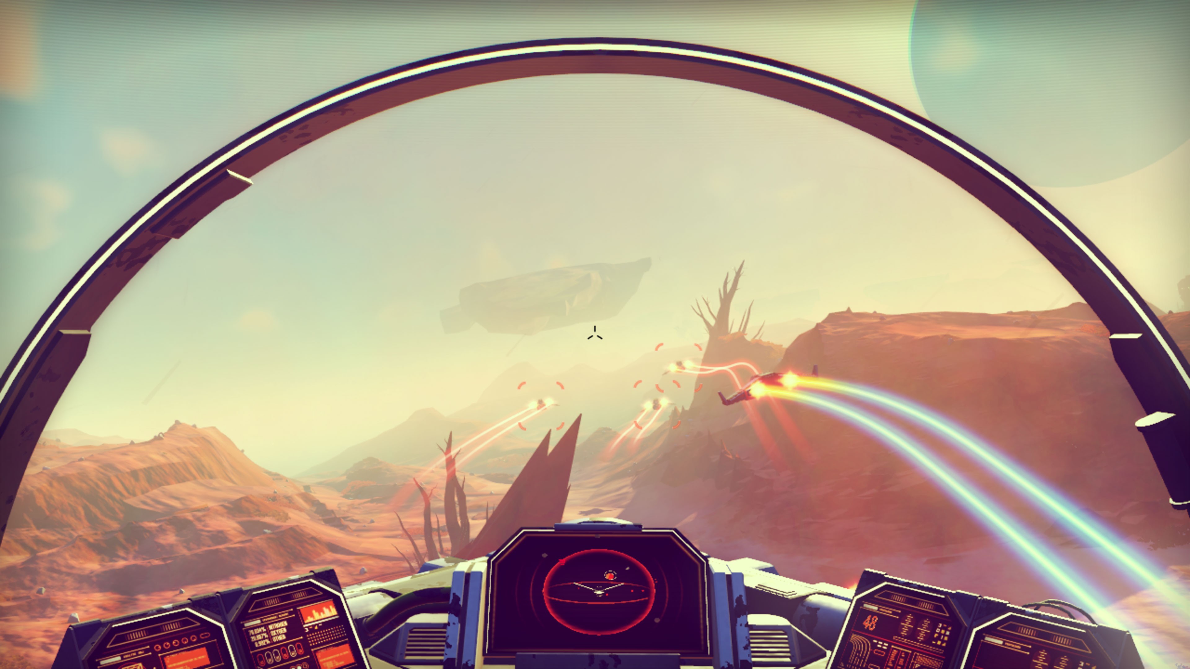 No Man's Sky, Cabina di pilotaggio, Astronave, Canyon, 4K, sfondo per portatile