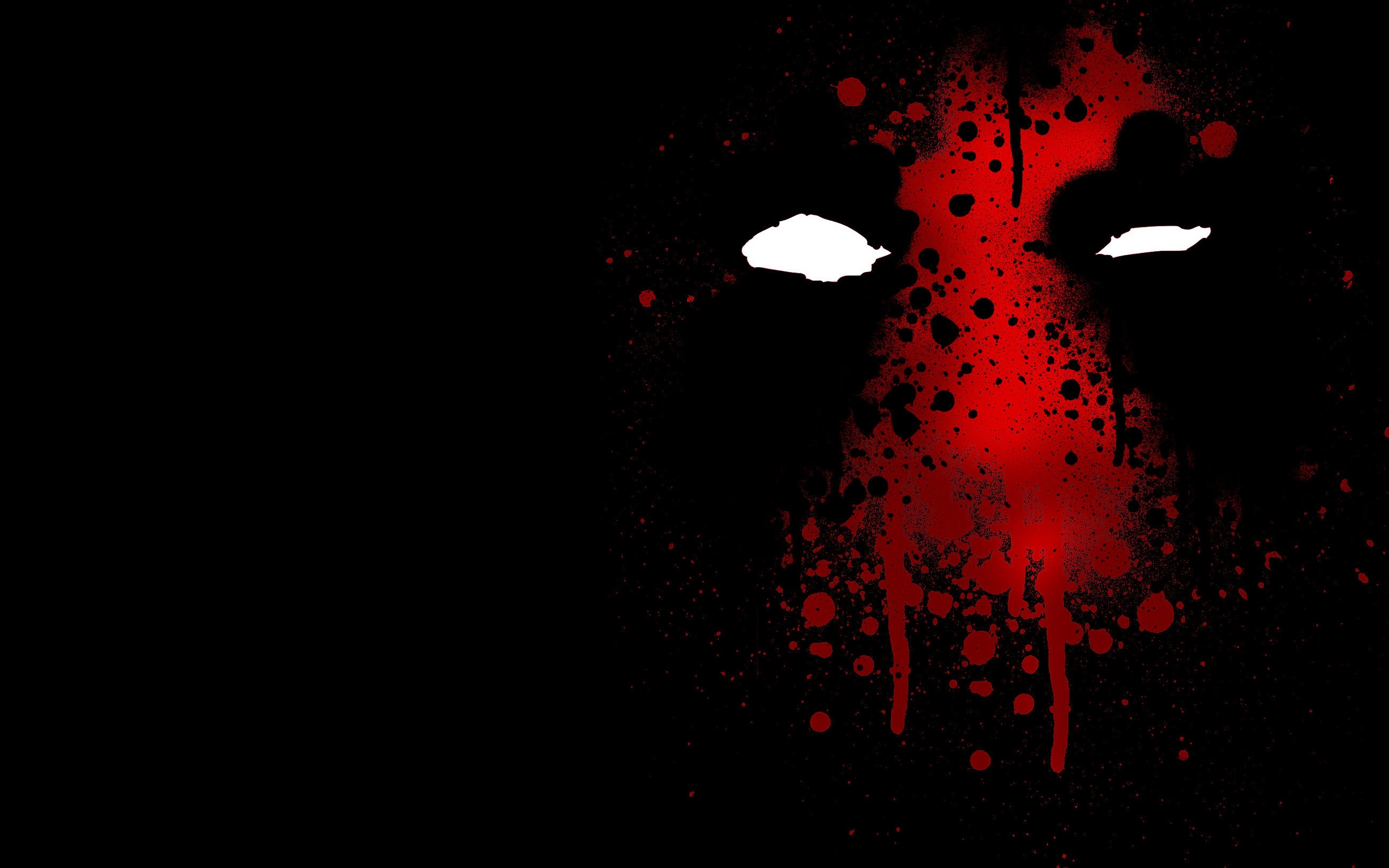 Deadpool, Marvel, Minimalista, Sfondo nero, Rosso, 2K, wallpaper PC