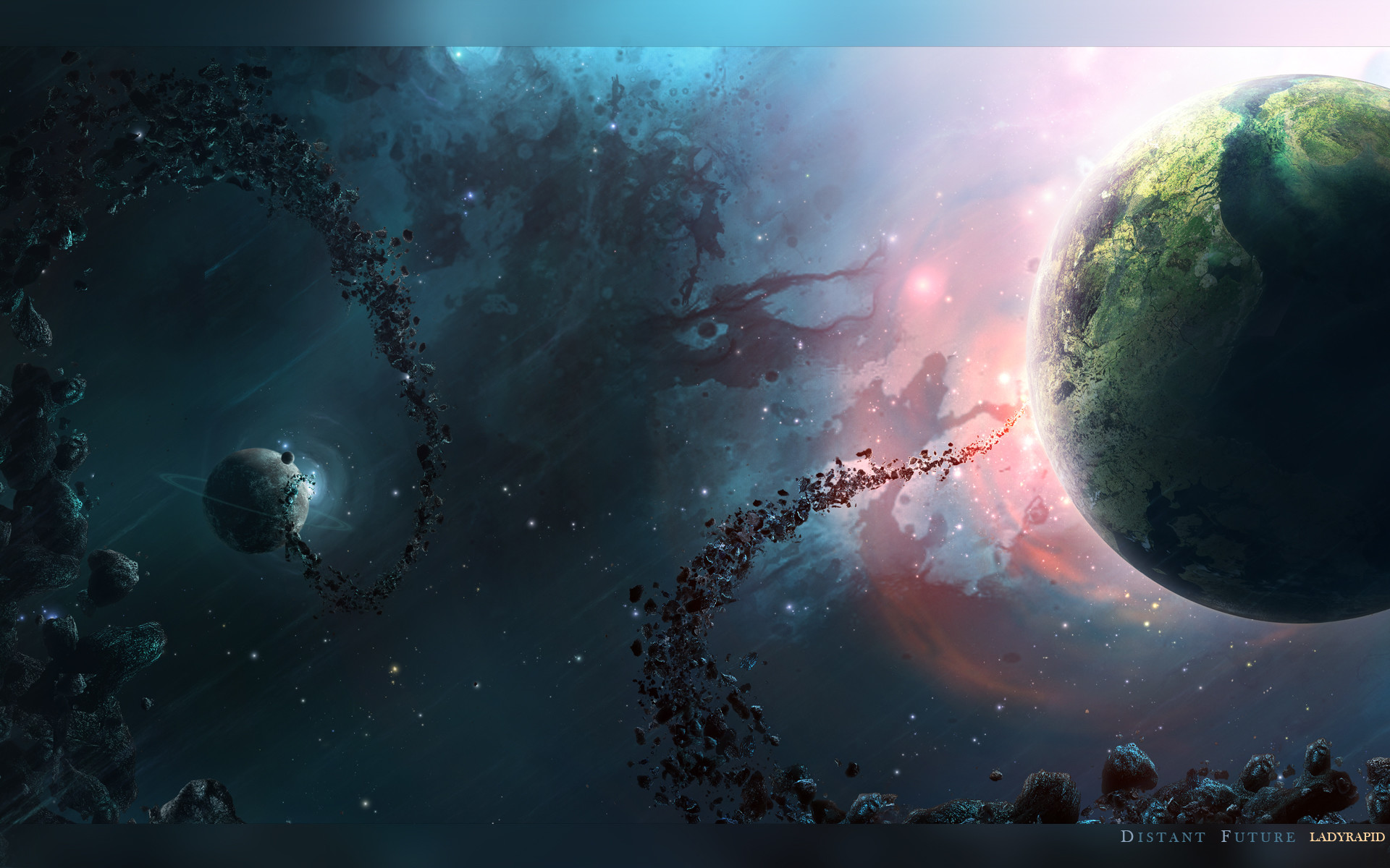 Pianeta, Asteroidi, Spazio, Fantascienza, 1920x1200, sfondo MacBook Pro