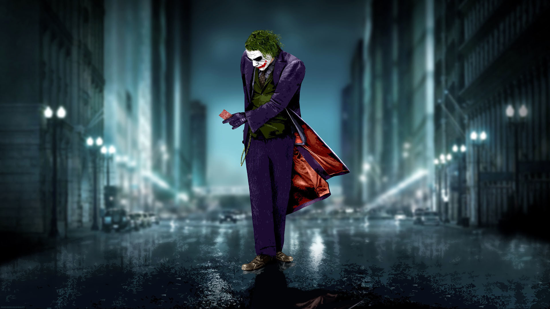 Gotham City, Joker, Strada, Pioggia, Full HD, sfondo Windows 11