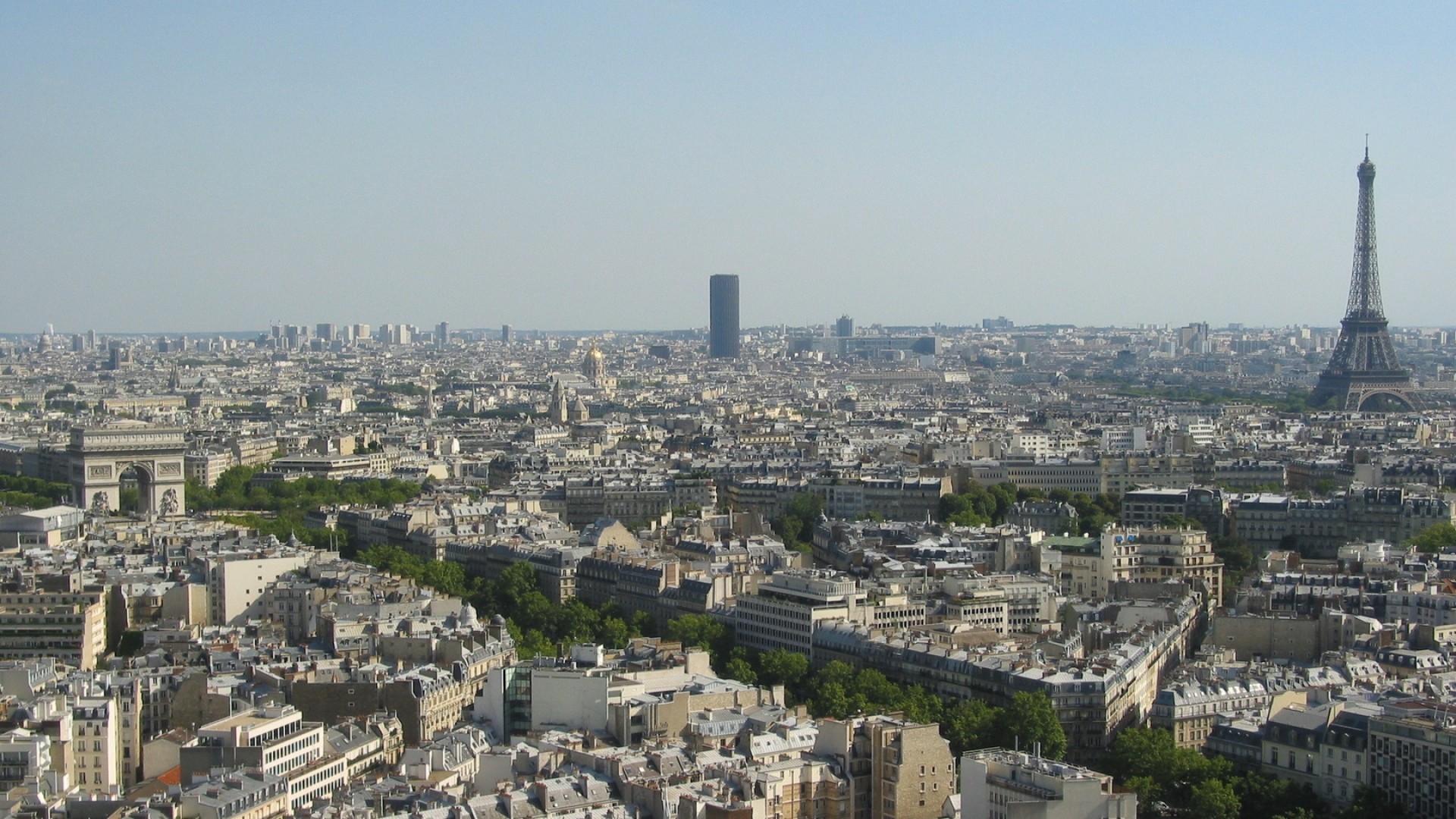 Torre Eiffel, Tour Montparnasse, Arco di Trionfo, Parigi, 1920x1080, wallpaper desktop