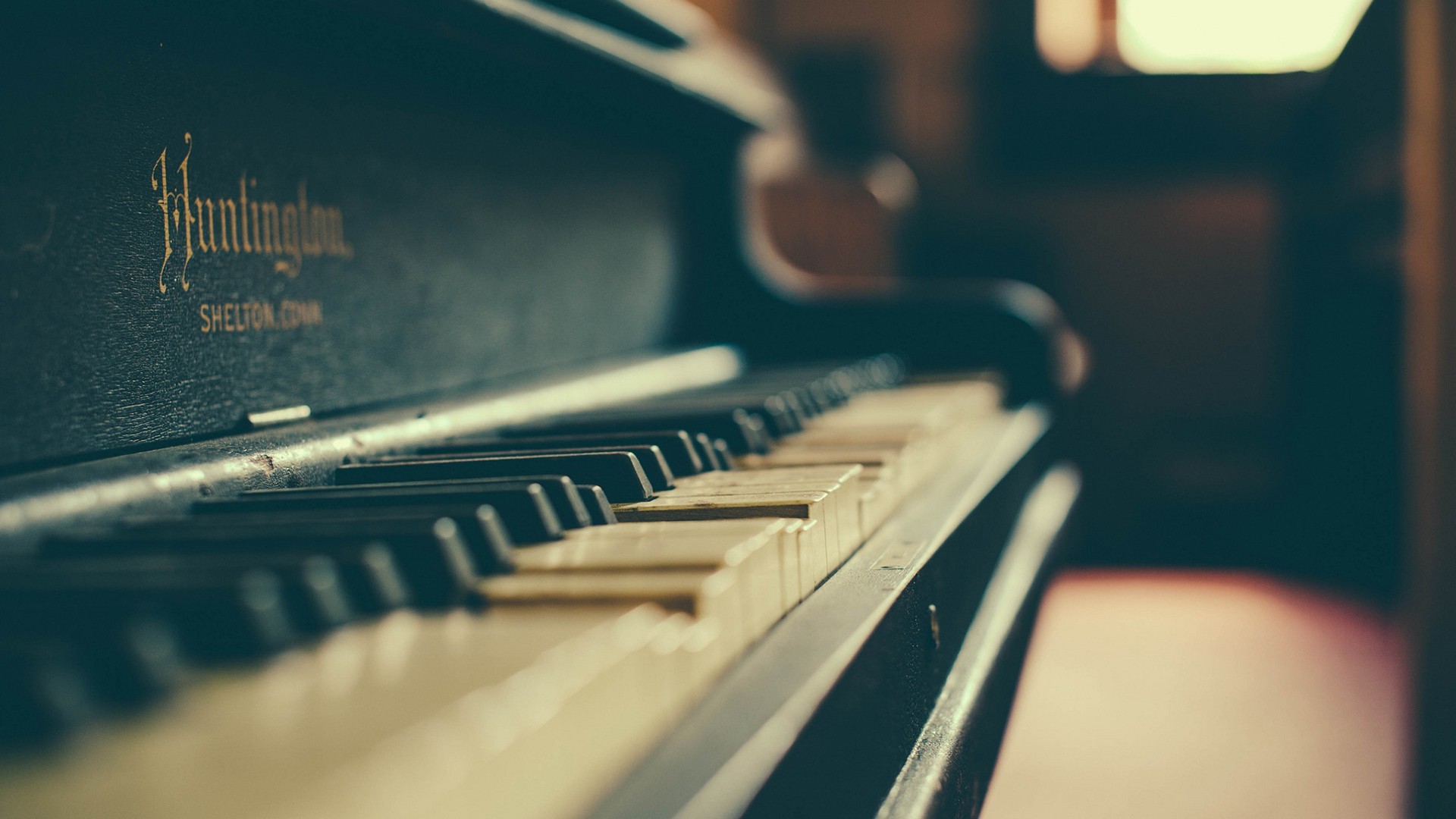 Huntington, Pianoforte verticale, Tasti, Vintage, Full HD, sfondo per PC