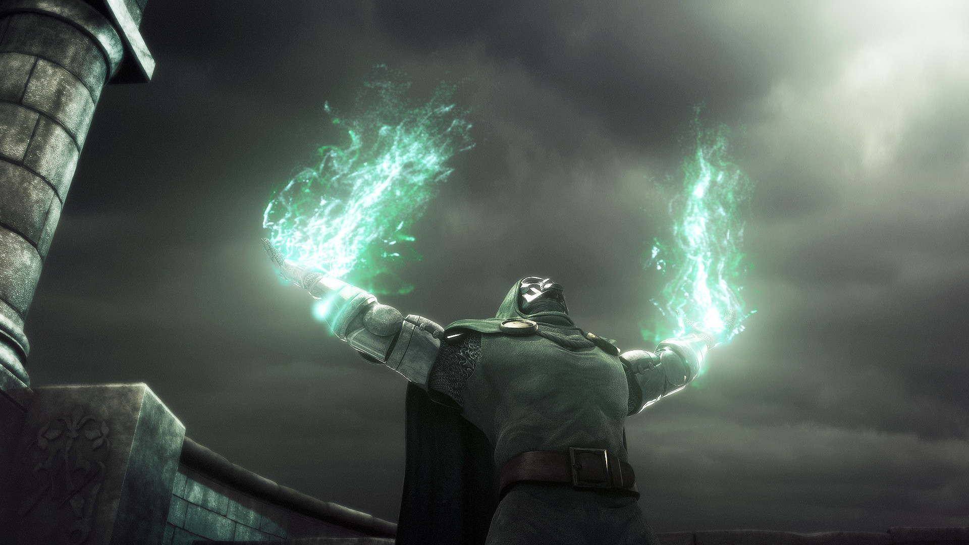 Doctor Doom, Marvel, Energia verde, Castello, 1920x1080, immagine di sfondo