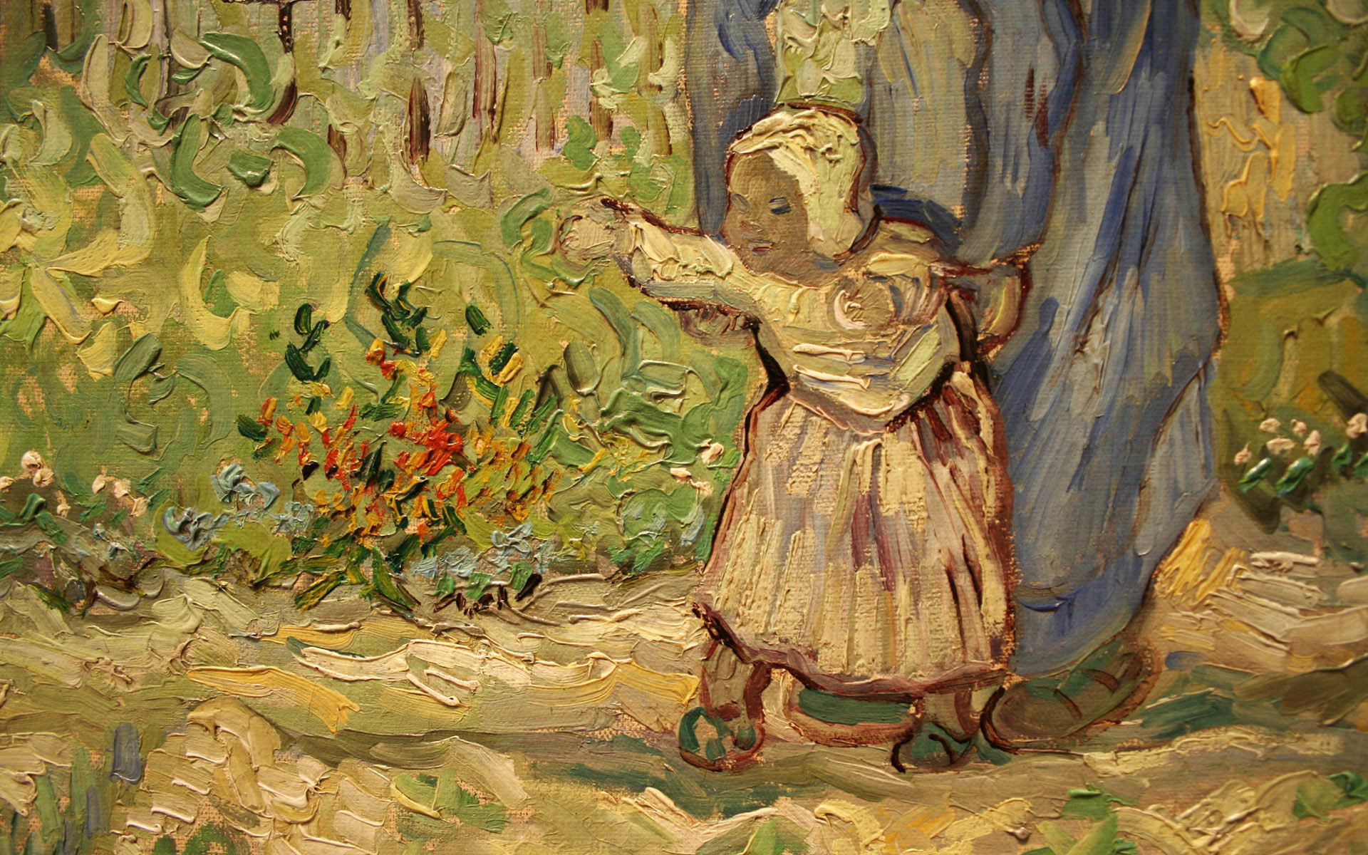 Vincent van Gogh, Bambina, Albero, Pittura a olio, Full HD, sfondo per PC e portatile