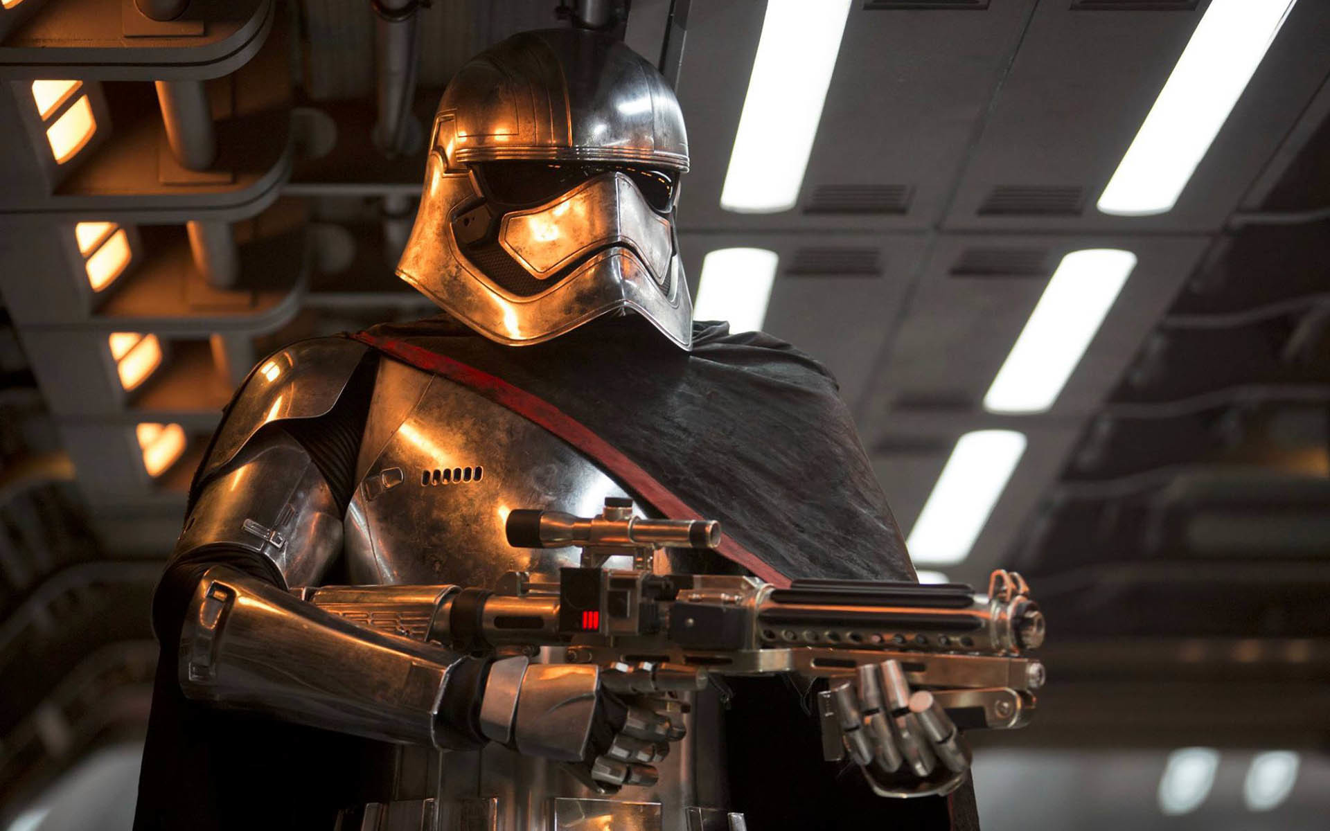 Captain Phasma, Gwendoline Christie, Star Wars: Il risveglio della Forza, Armatura cromata, sfondo per PC