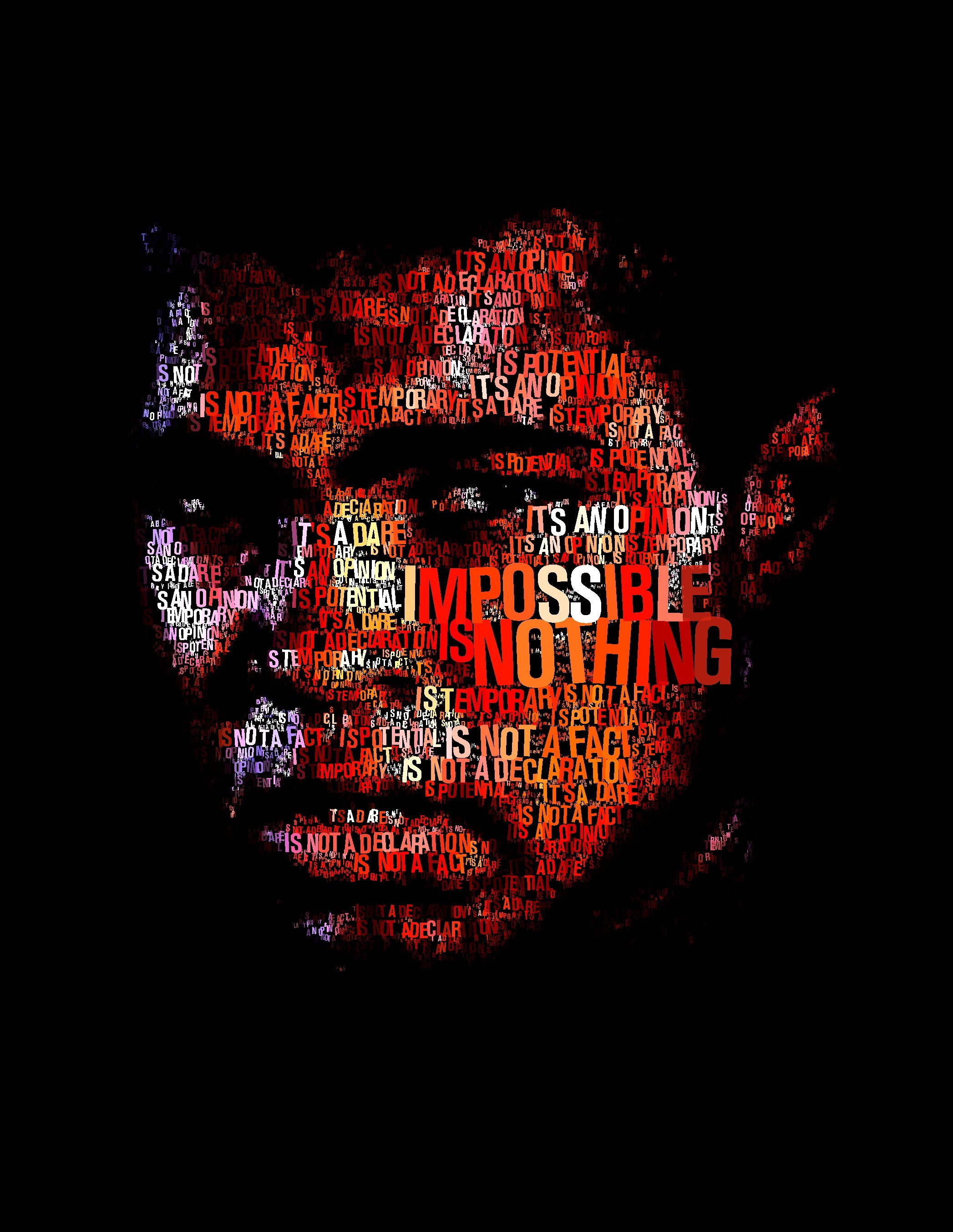 Muhammad Ali, Impossible is Nothing, Tipografia, Ritratto, QHD+, sfondo per iPad e tablet