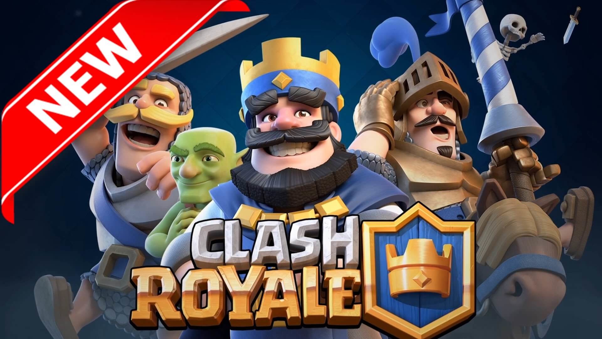 Clash Royale, Logo, Re Blu, Principe, Goblin, 16:9 Full HD, sfondo widescreen