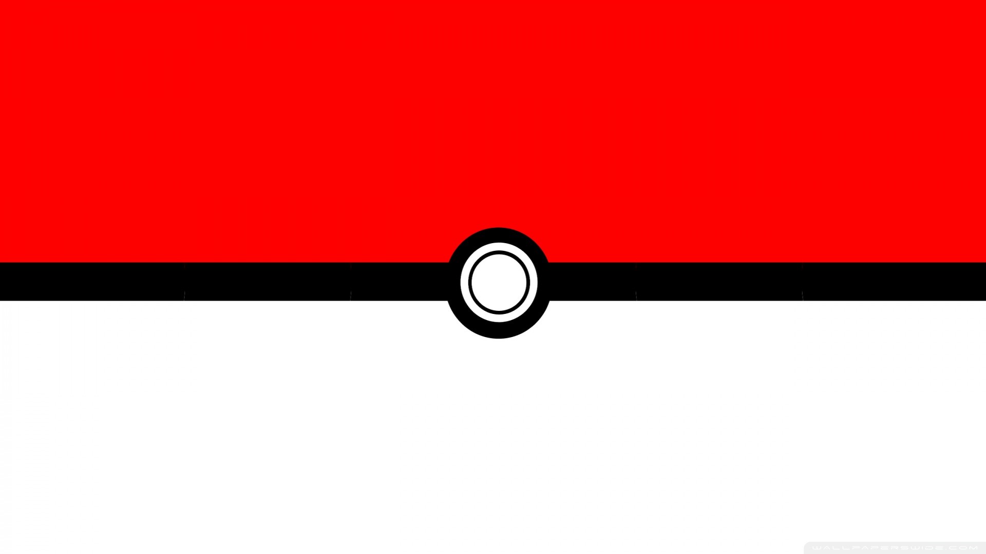Poké Ball, Pokémon, Minimalista, Rosso e bianco, 1920x1080, sfondo per PC