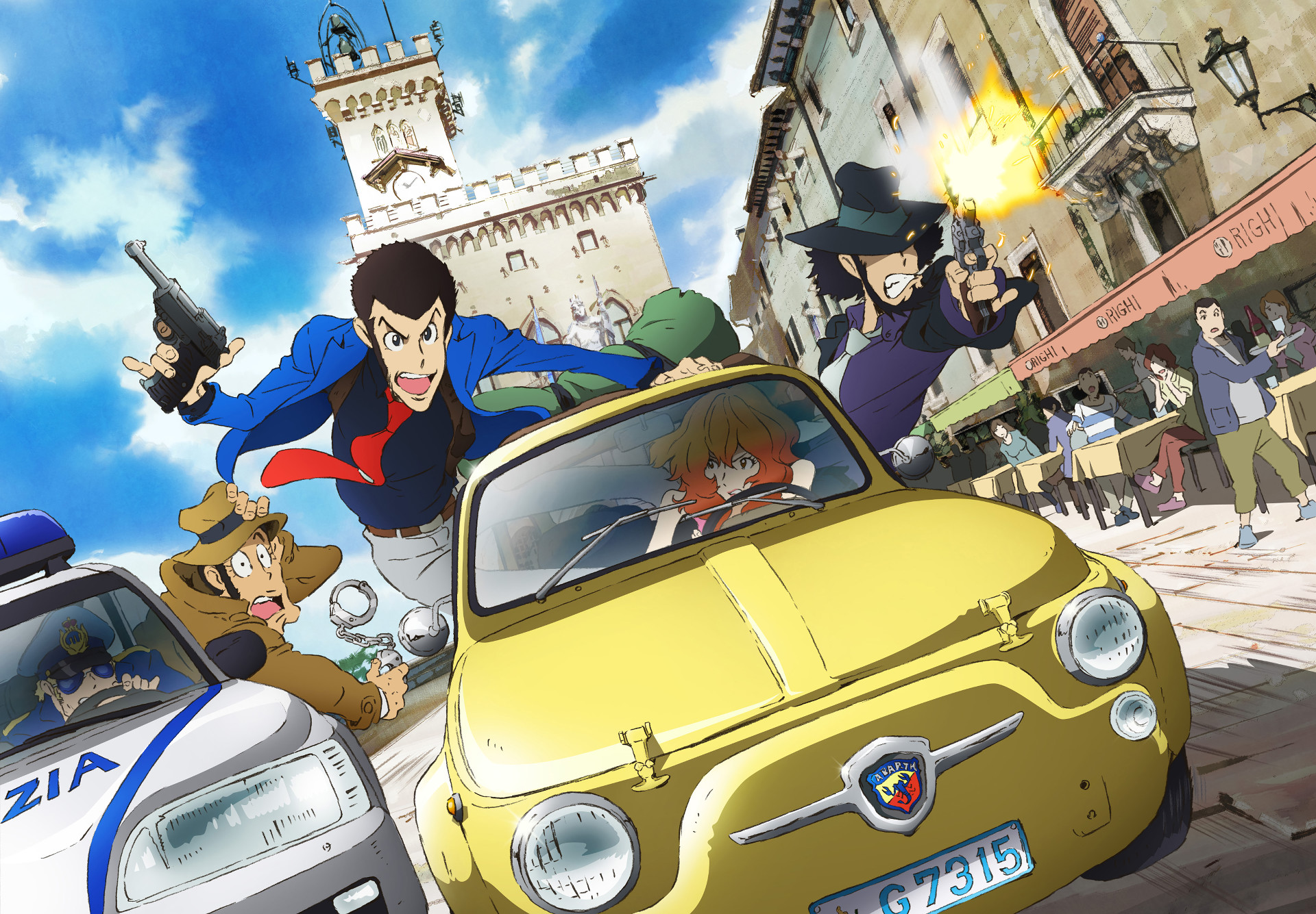 Lupin III, Fiat 500, Daisuke Jigen, San Marino, Inseguimento, Full HD, sfondo per PC