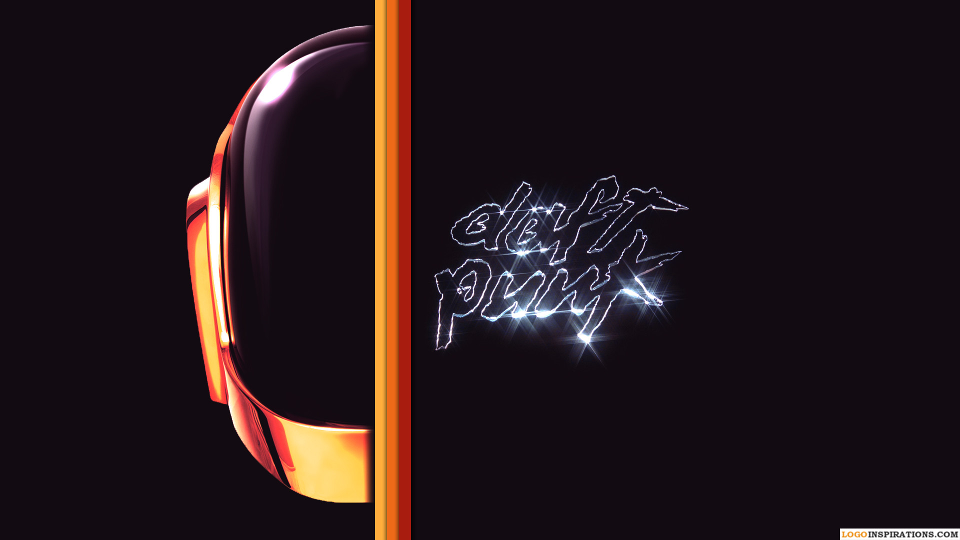 Daft Punk, Logo, Casco, Sfondo nero, Full HD, wallpaper per portatile