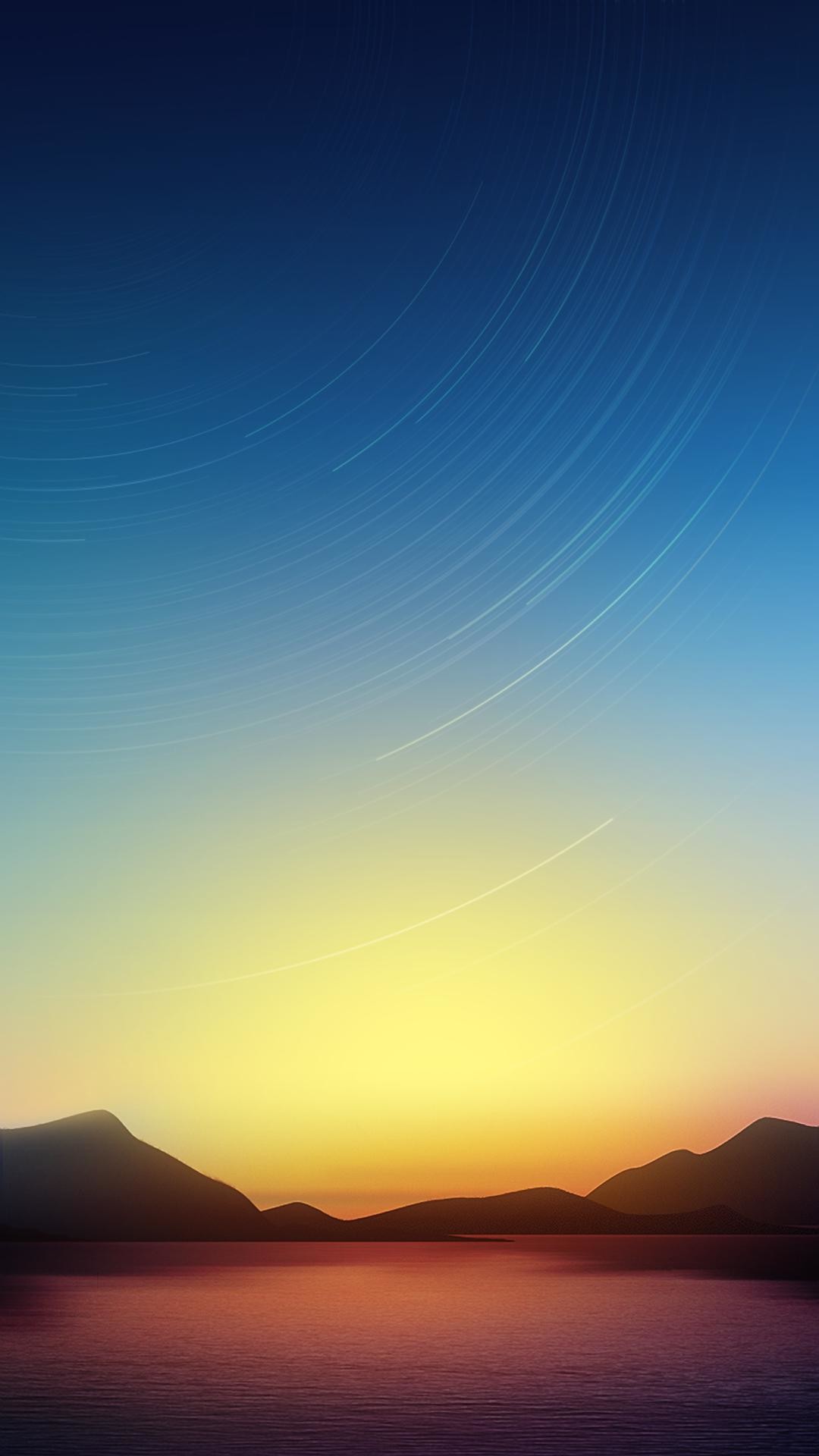 Tramonto, Montagne, Lago, Gradiente, Full HD, wallpaper per cellulare