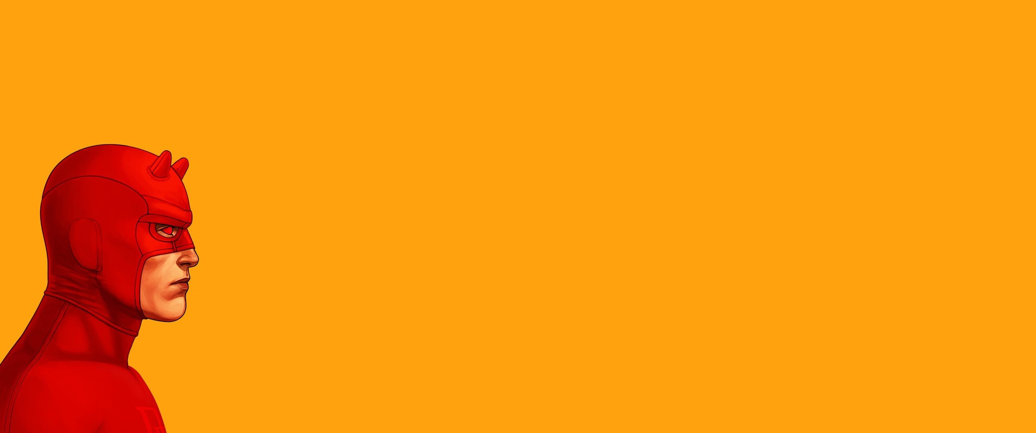 Daredevil, Minimalista, Arancione, 21:9 2K, sfondo widescreen