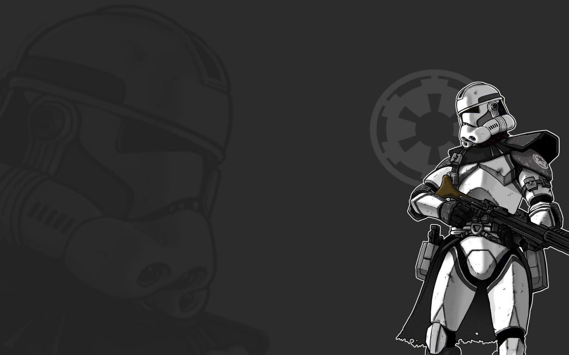 Clone trooper, Star Wars, Stemma dell'Impero Galattico, Grigio scuro, sfondo per portatile