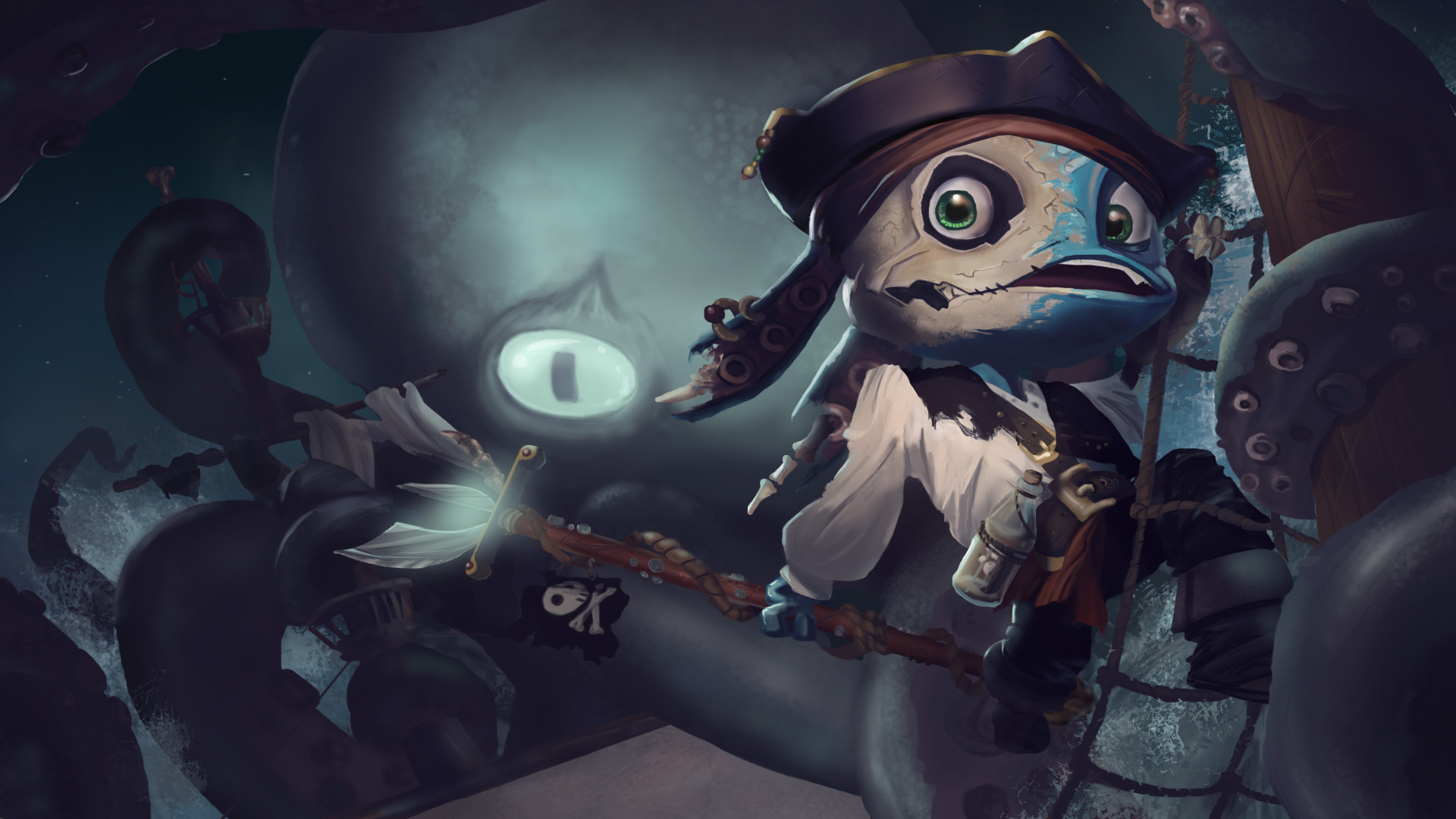 Fizz, League of Legends, Pirata, Sottomarino, Full HD, wallpaper desktop
