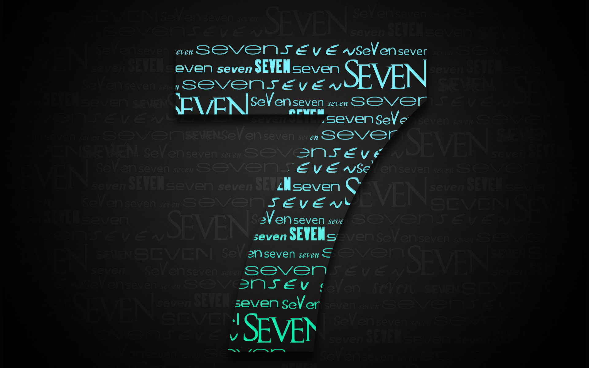 Numero 7, Seven, Tipografia, Azzurro, 1920x1200, sfondo per PC