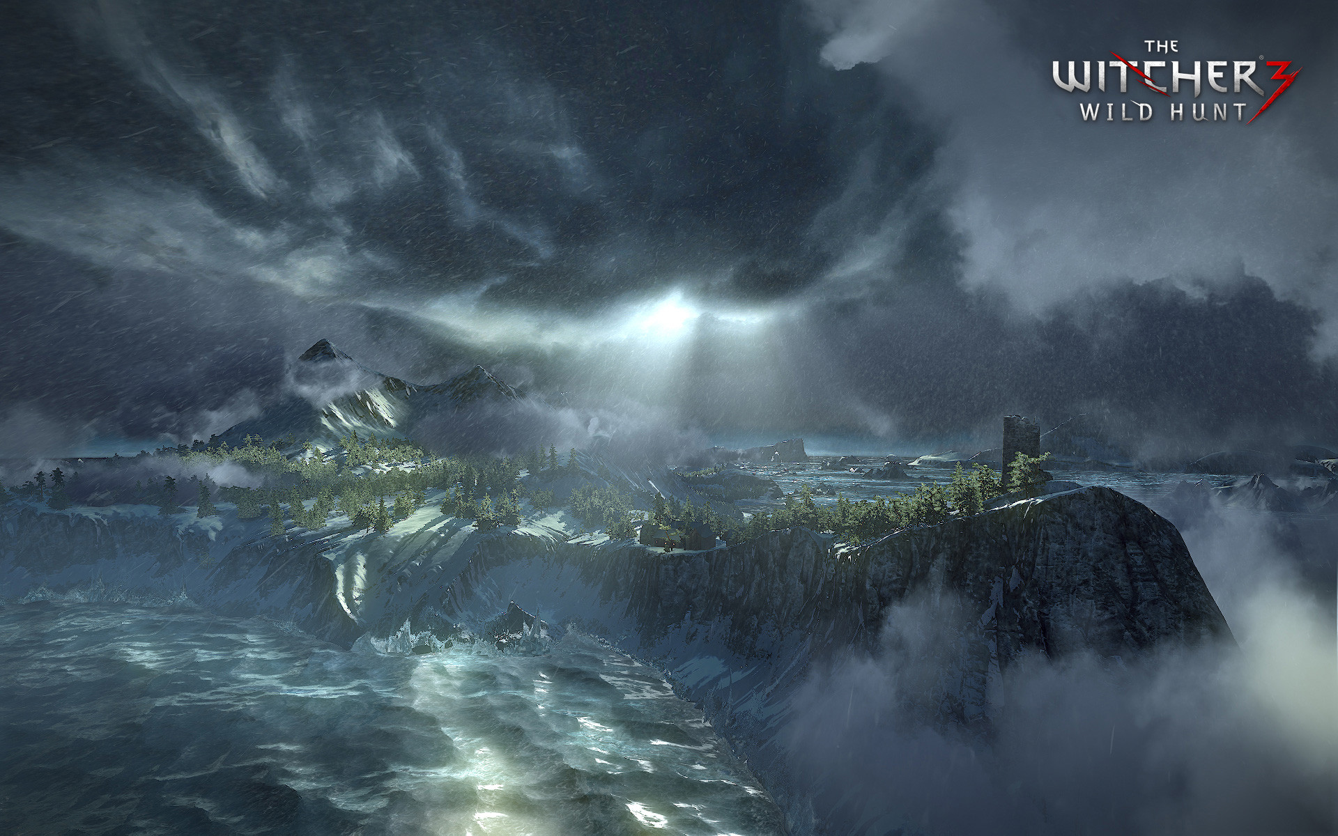 The Witcher 3: Wild Hunt, Skellige, Mare in tempesta, Paesaggio, sfondo 1920x1200 per PC