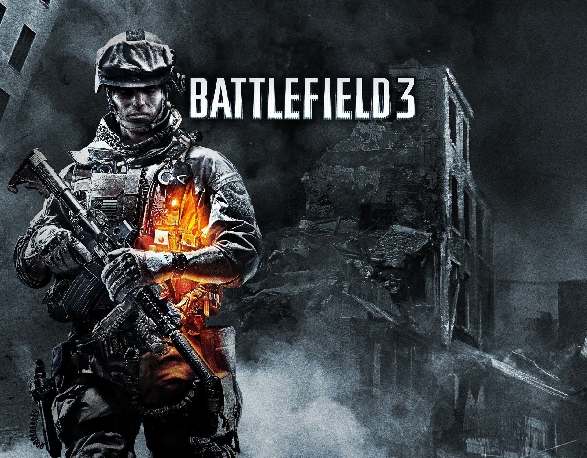 Battlefield 3, Soldato, Fucile, Città in rovina, sfondo PC