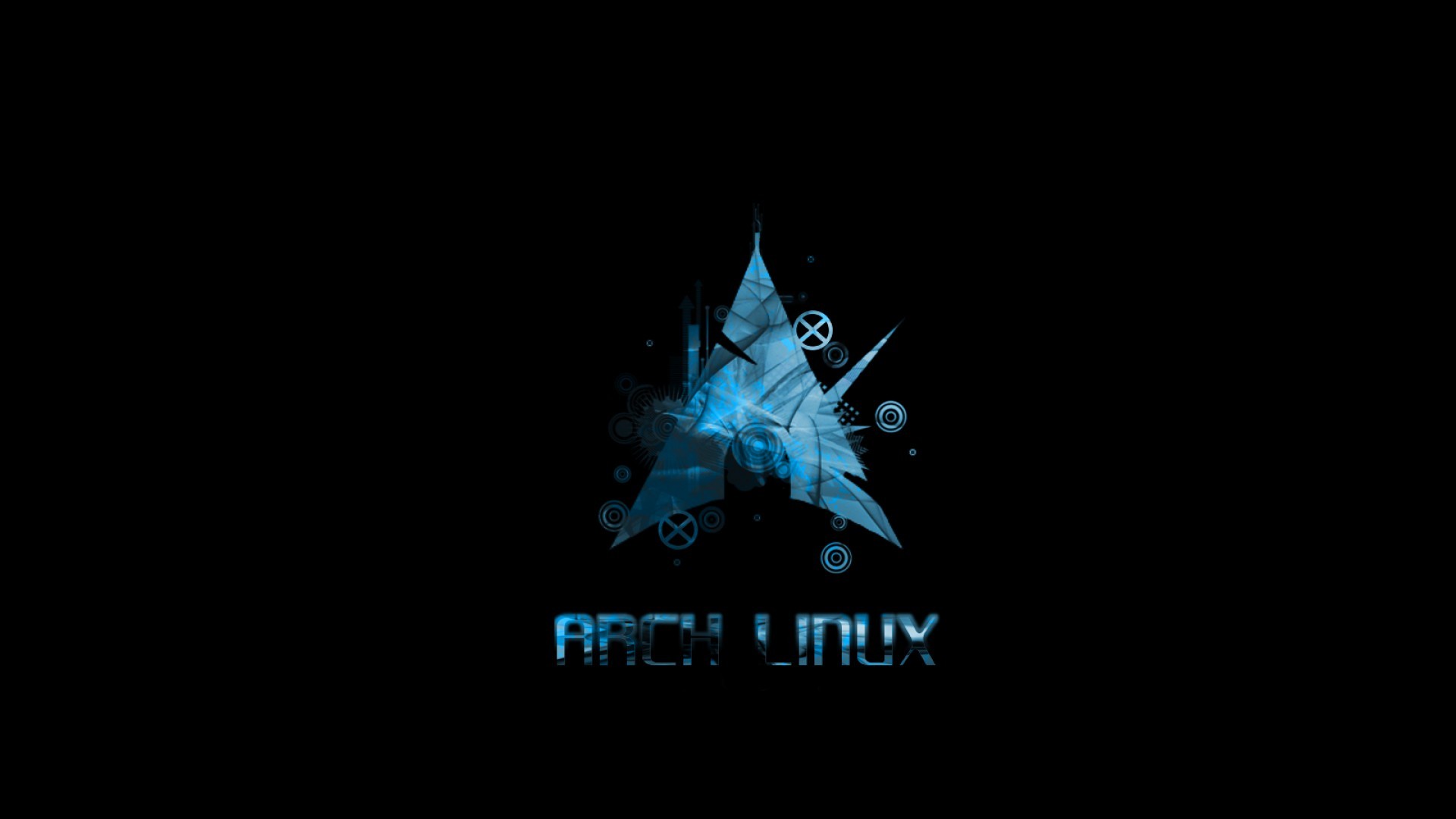 Arch Linux, Logo, Azzurro, Sfondo nero, Full HD, wallpaper per desktop