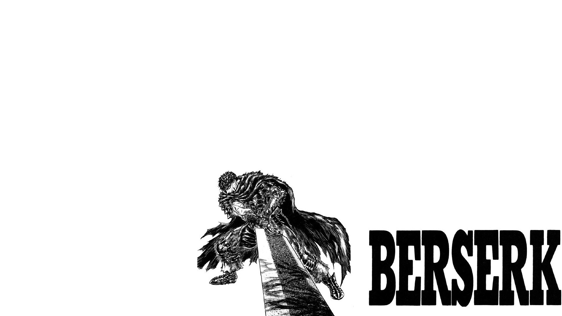 Gatsu, Berserk, Logo, Manga, Sfondo bianco, 1920x1080, wallpaper desktop