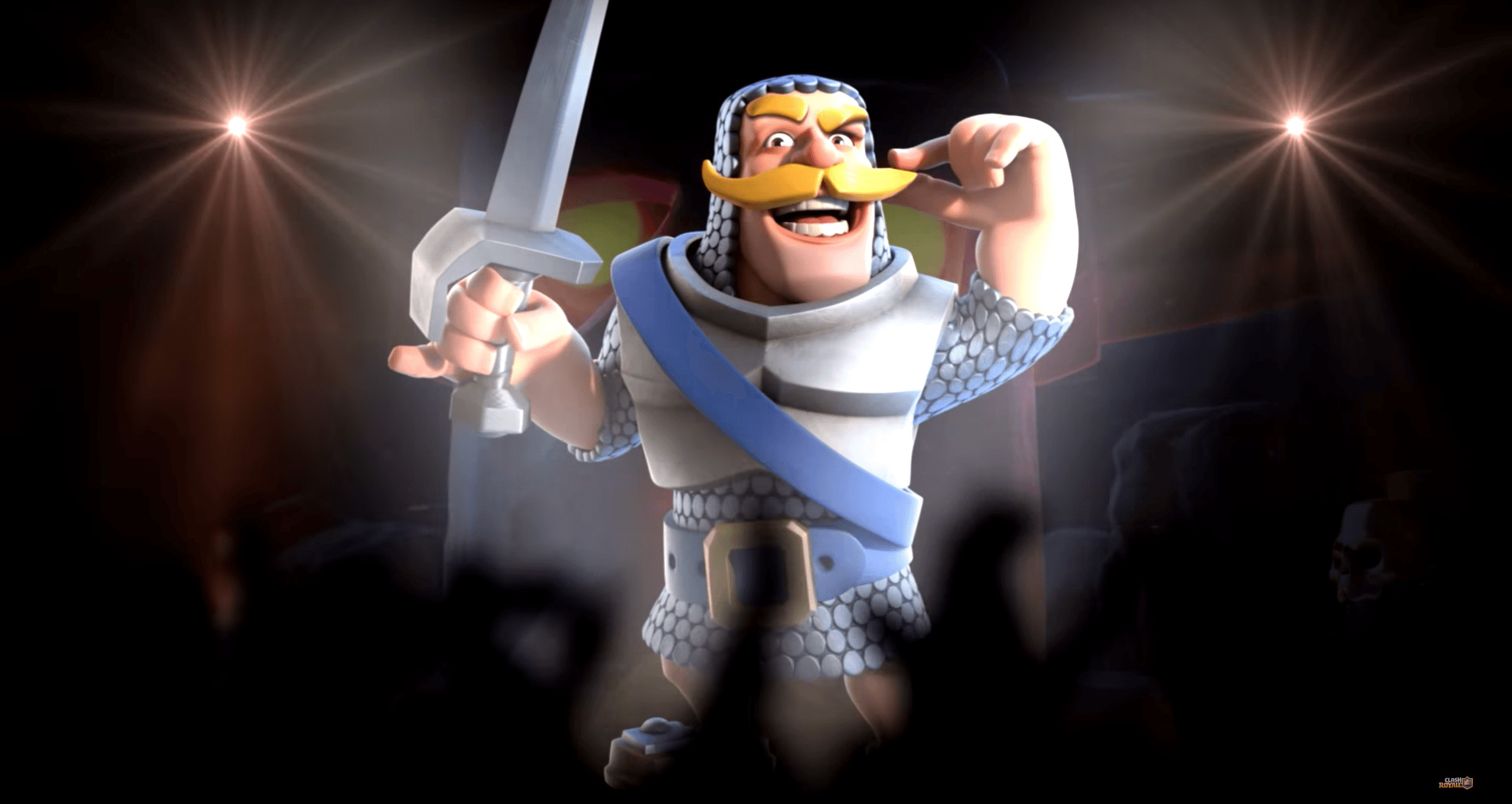 Clash Royale, Cavaliere, Spada, Riflettori, 2K, sfondo desktop