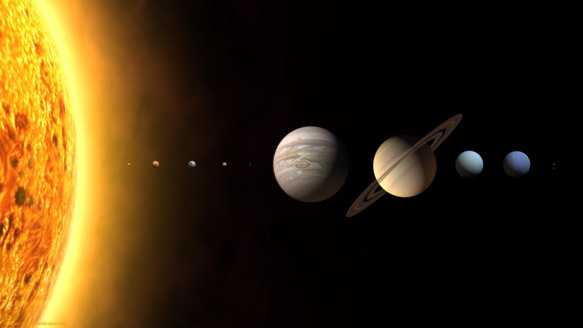Sistema solare, Sole, Saturno, Giove, Pianeti, Full HD, sfondo per il tuo desktop