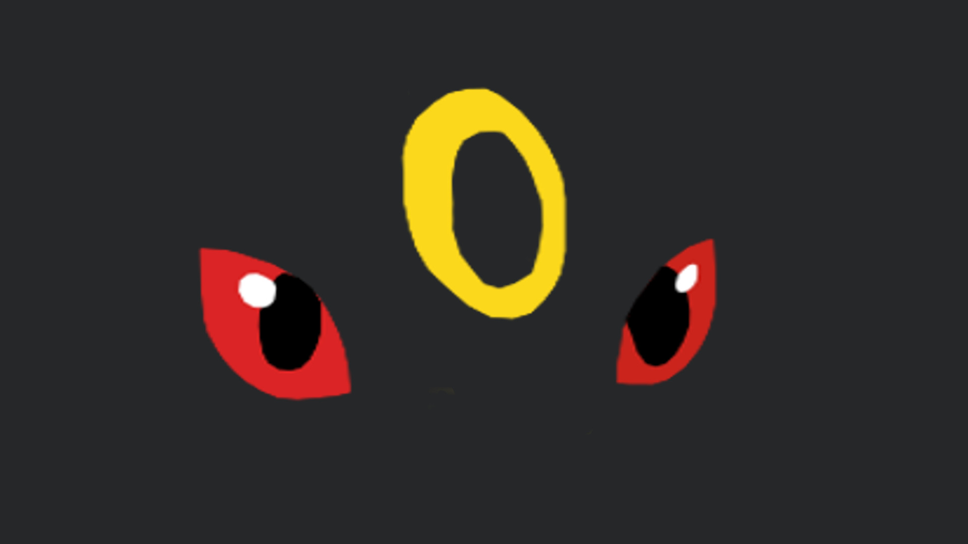 Umbreon, Pokémon, Occhi rossi, Minimalista, 16:9 Full HD, sfondo widescreen