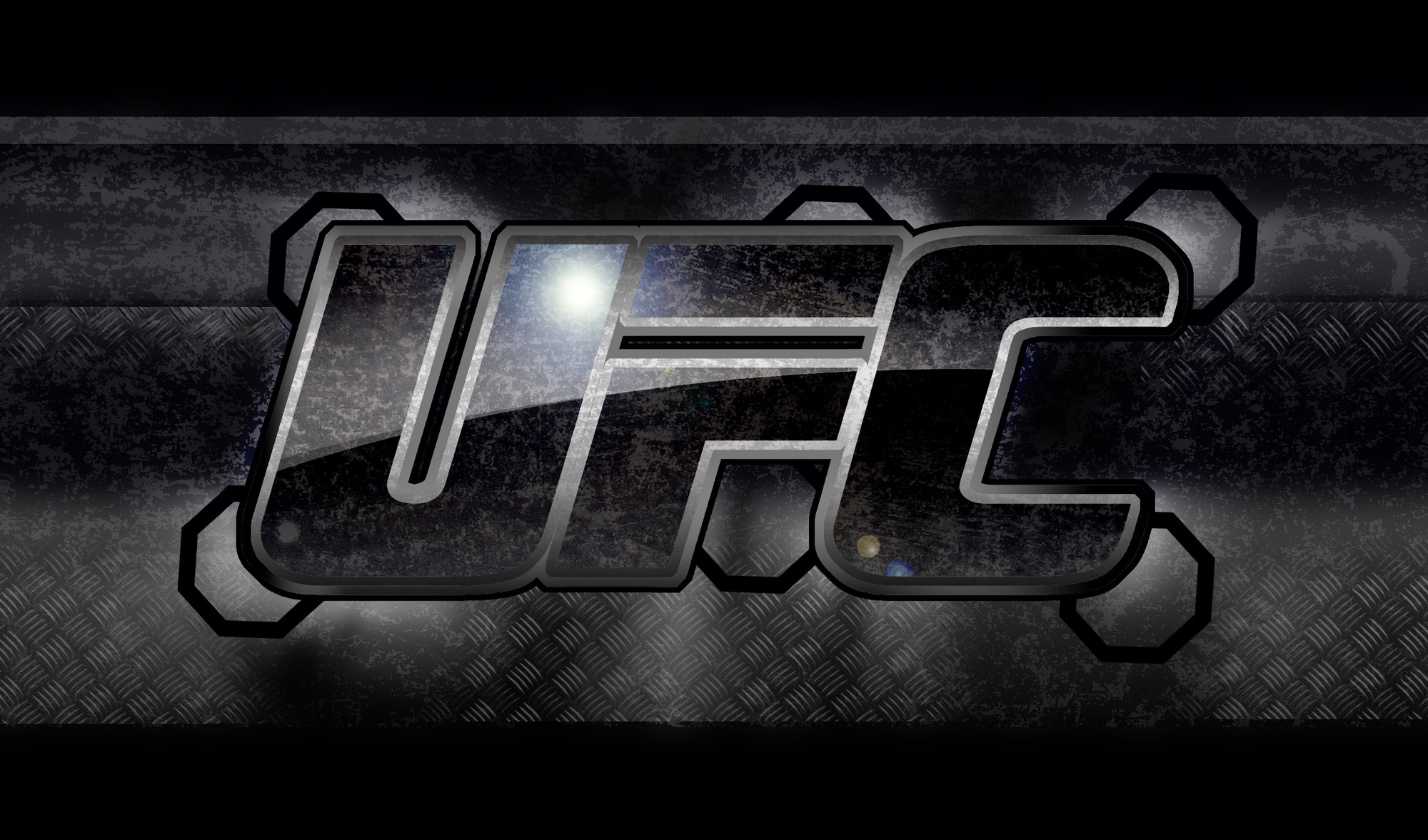 Logo UFC, Metallo, Grigio, Full HD, sfondo desktop