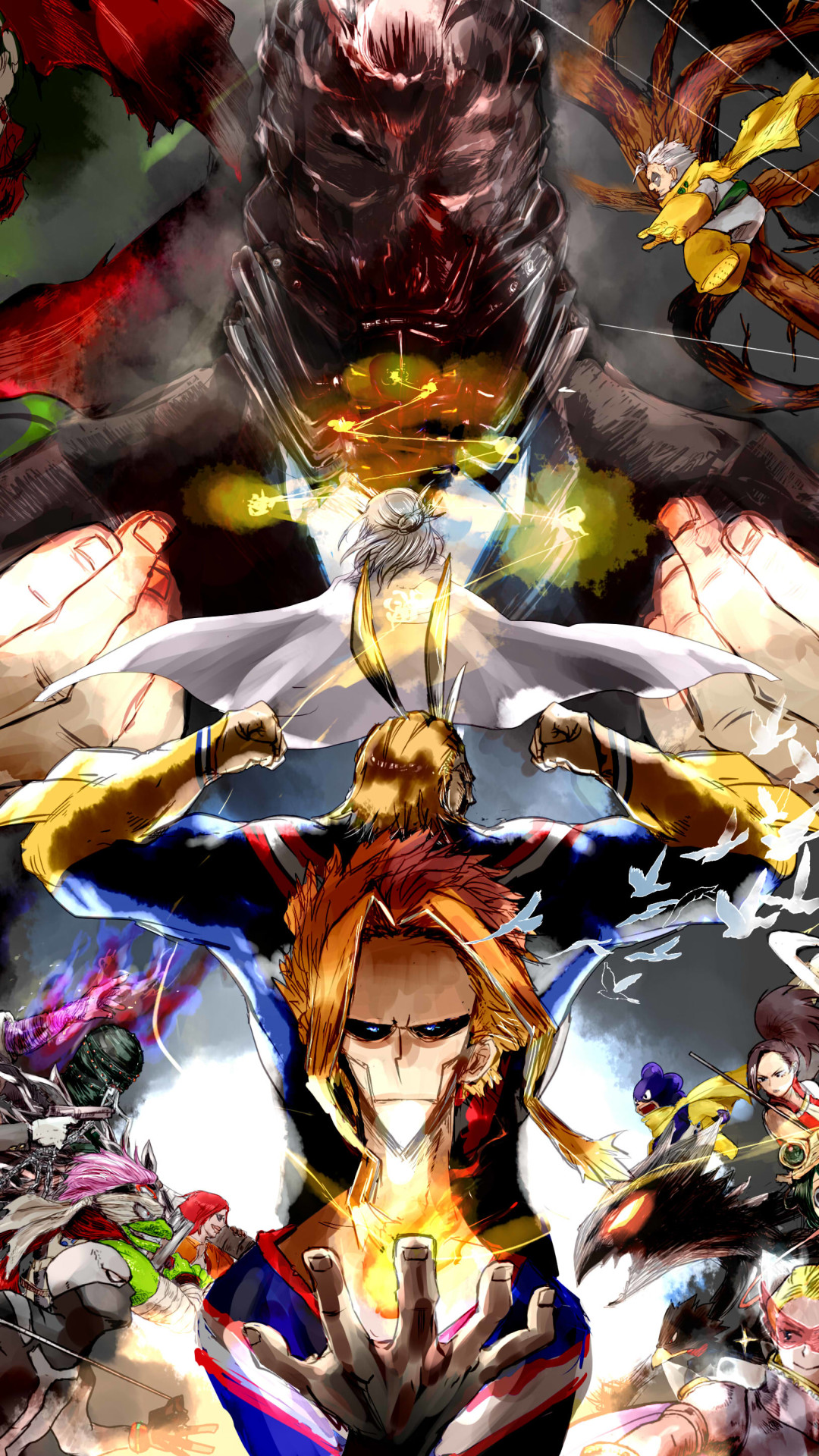 All Might, All For One, My Hero Academia, Combattimento, Verticale, sfondo 1080x1920 per cellulare