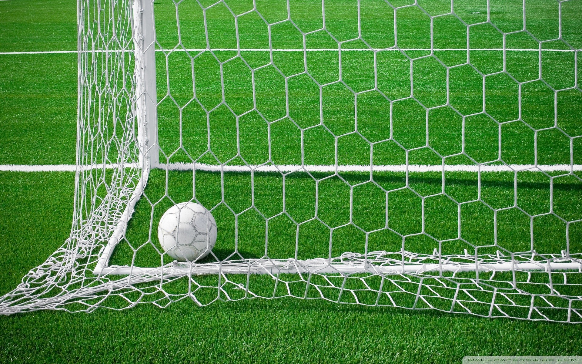 Porta da calcio, Rete, Pallone, Gol, Erba, Full HD, wallpaper desktop