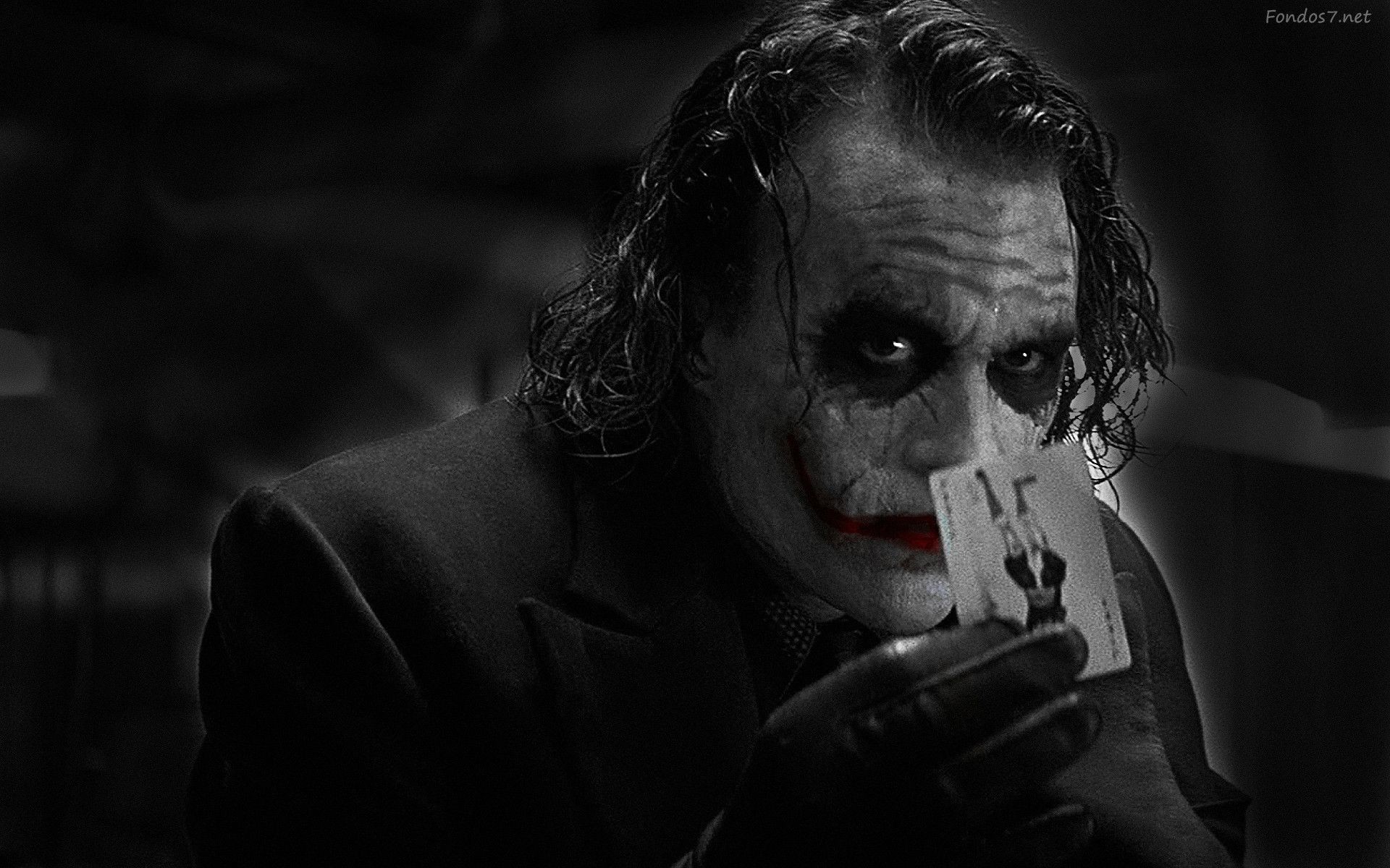 Joker, Heath Ledger, Il cavaliere oscuro, Bianco e nero, Full HD, sfondo desktop