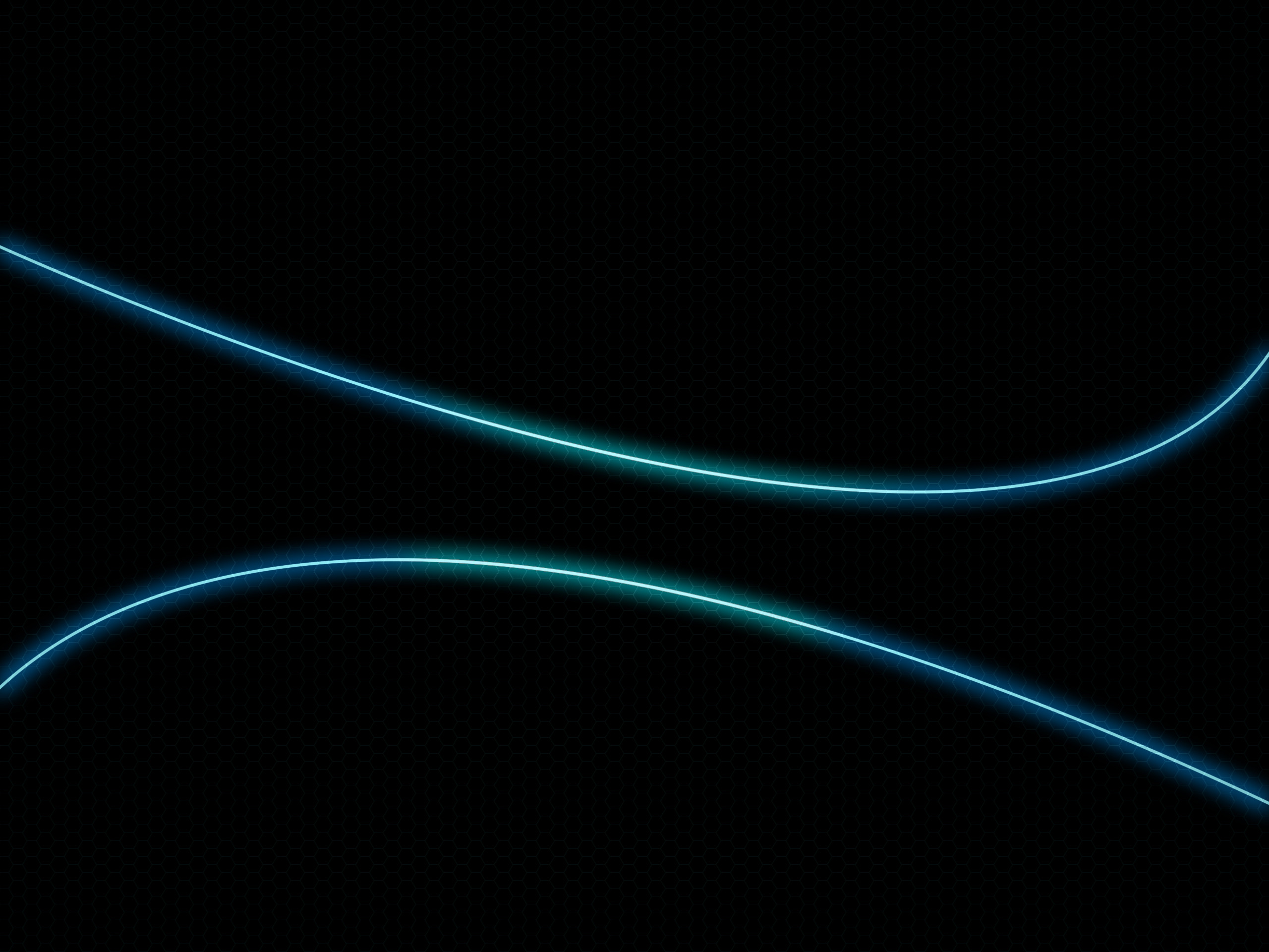 Linee curve, Azzurro, Minimalista, Sfondo nero, 2K, schermata di blocco iPad