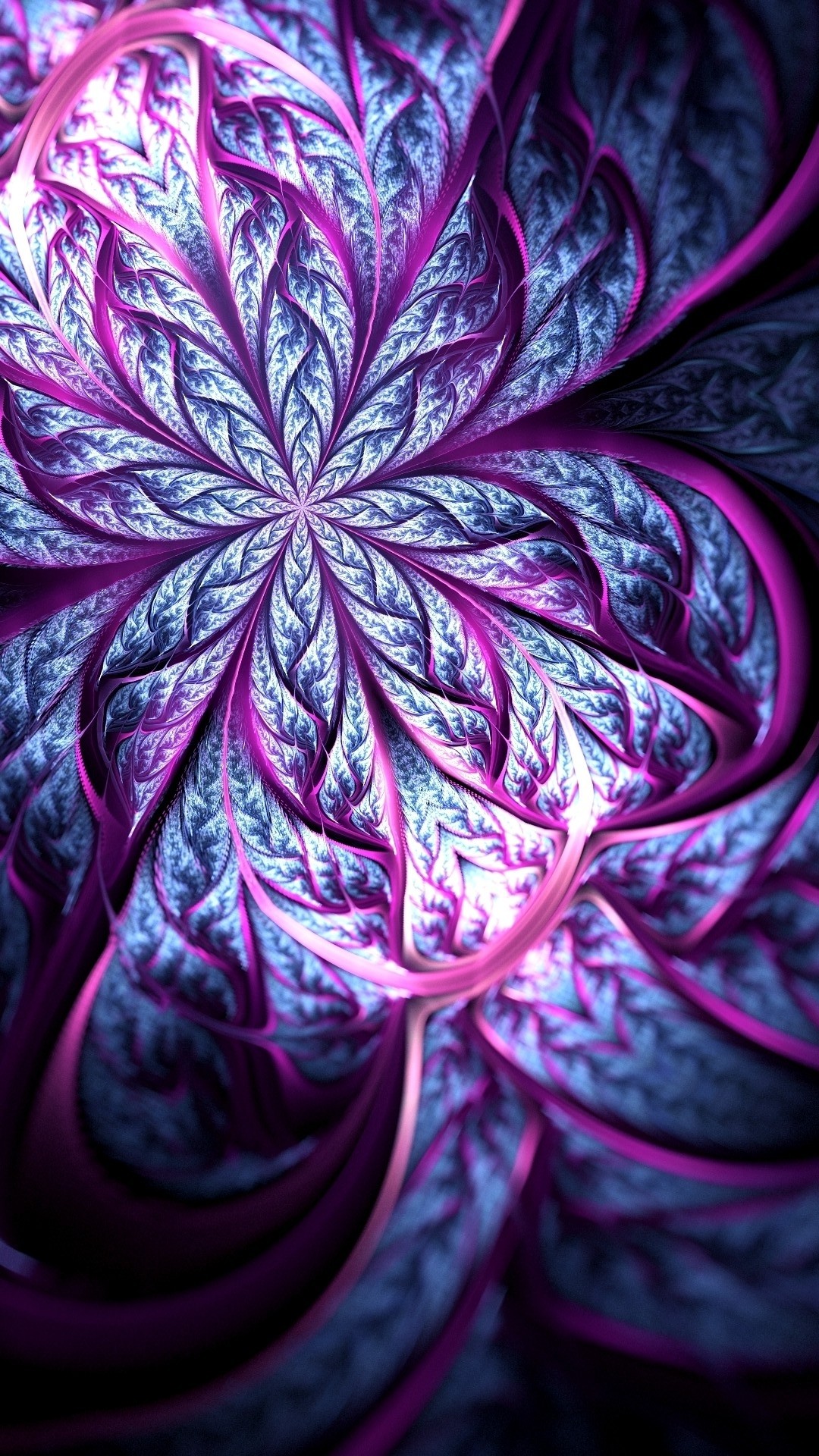 Arte frattale, Viola, Simmetria, Full HD, wallpaper per cellulare
