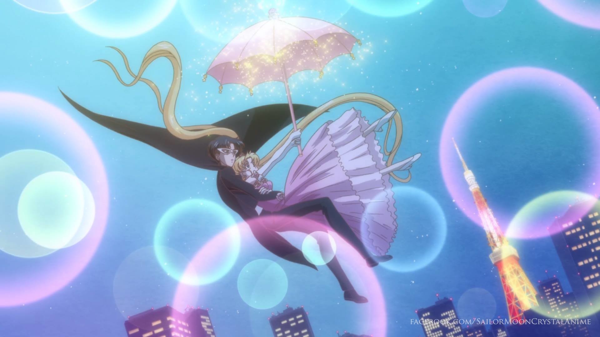 Luna, Sailor Moon Crystal, Tokyo Tower, Bolle, Full HD, wallpaper per PC