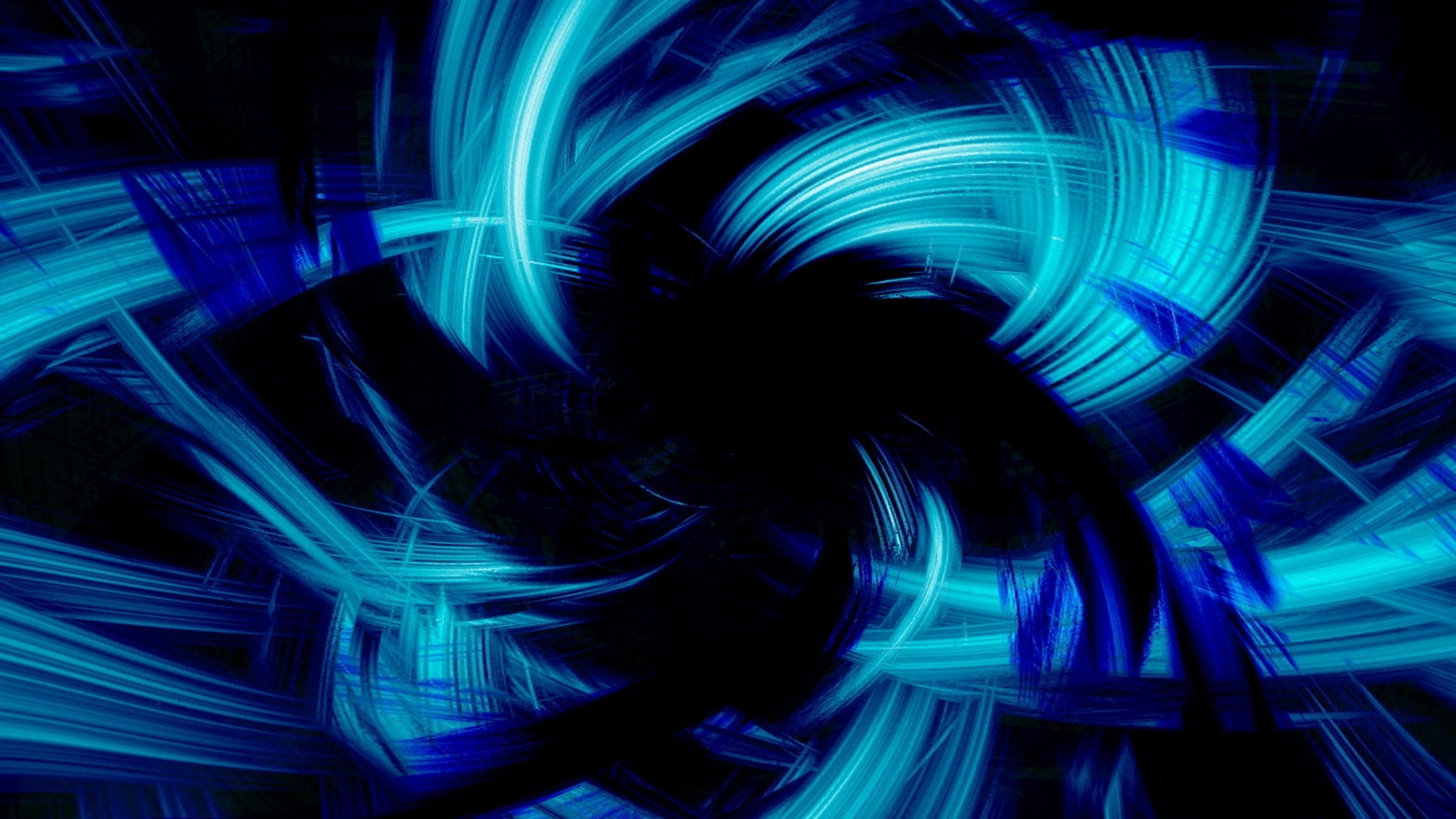Vortice, Pennellate, Azzurro, 16:9 4K, sfondo widescreen